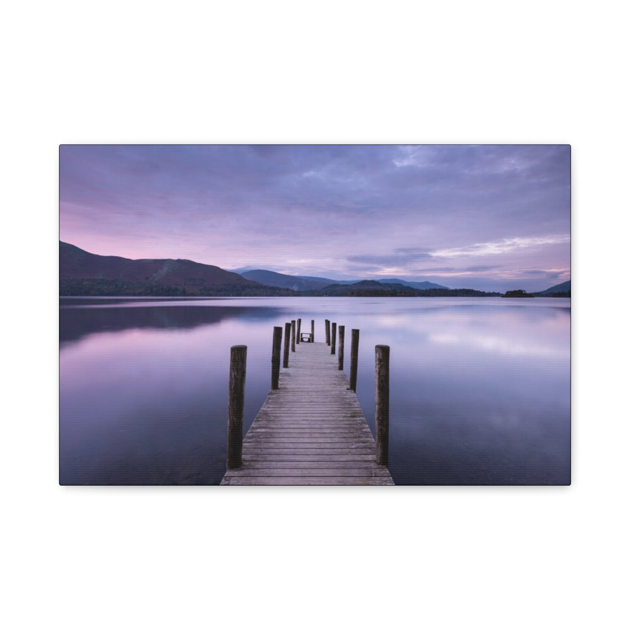 Canvas Lake Dock at Dusk Matte