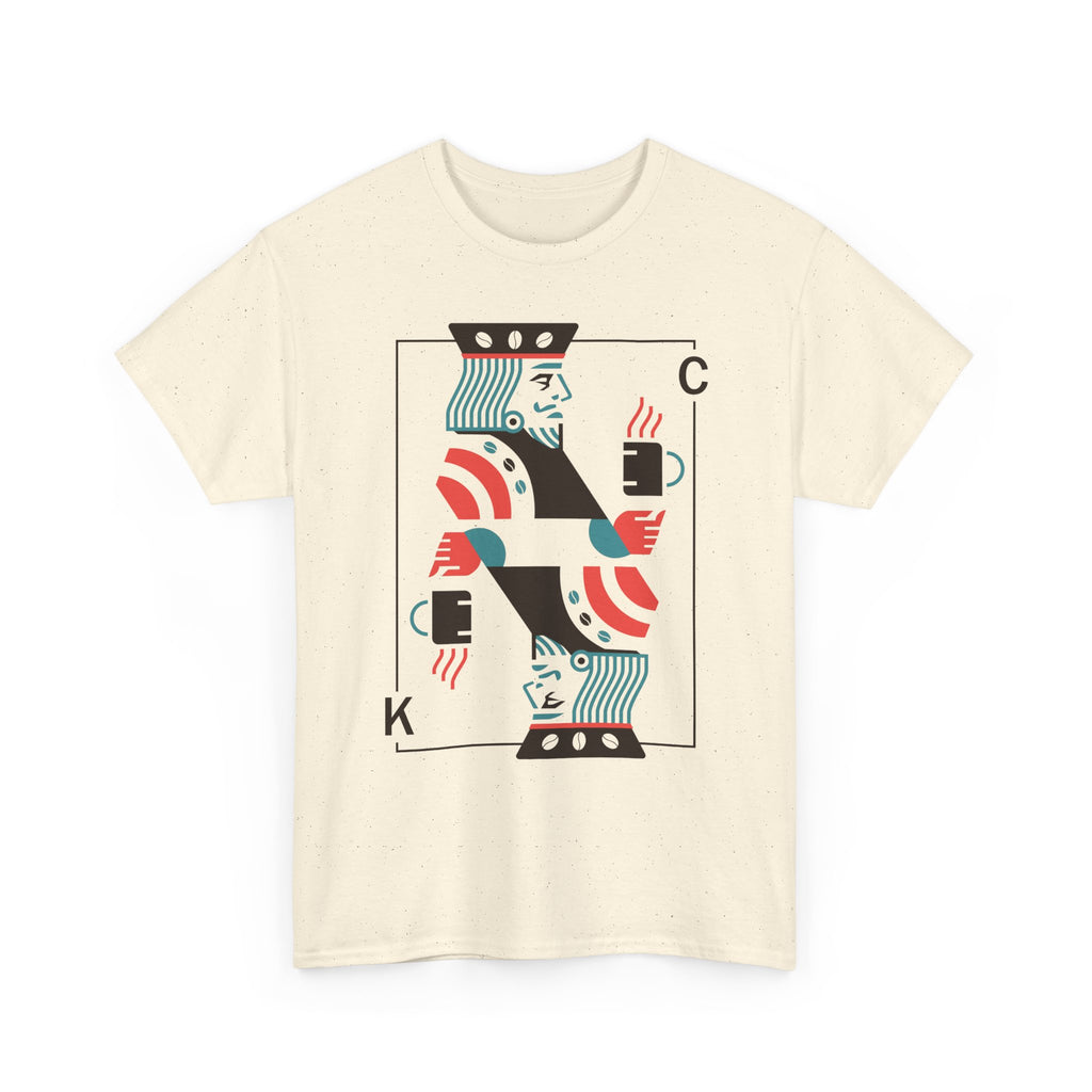 King of Coffee playing card Tee | Minimalist café design, espresso mug illustration