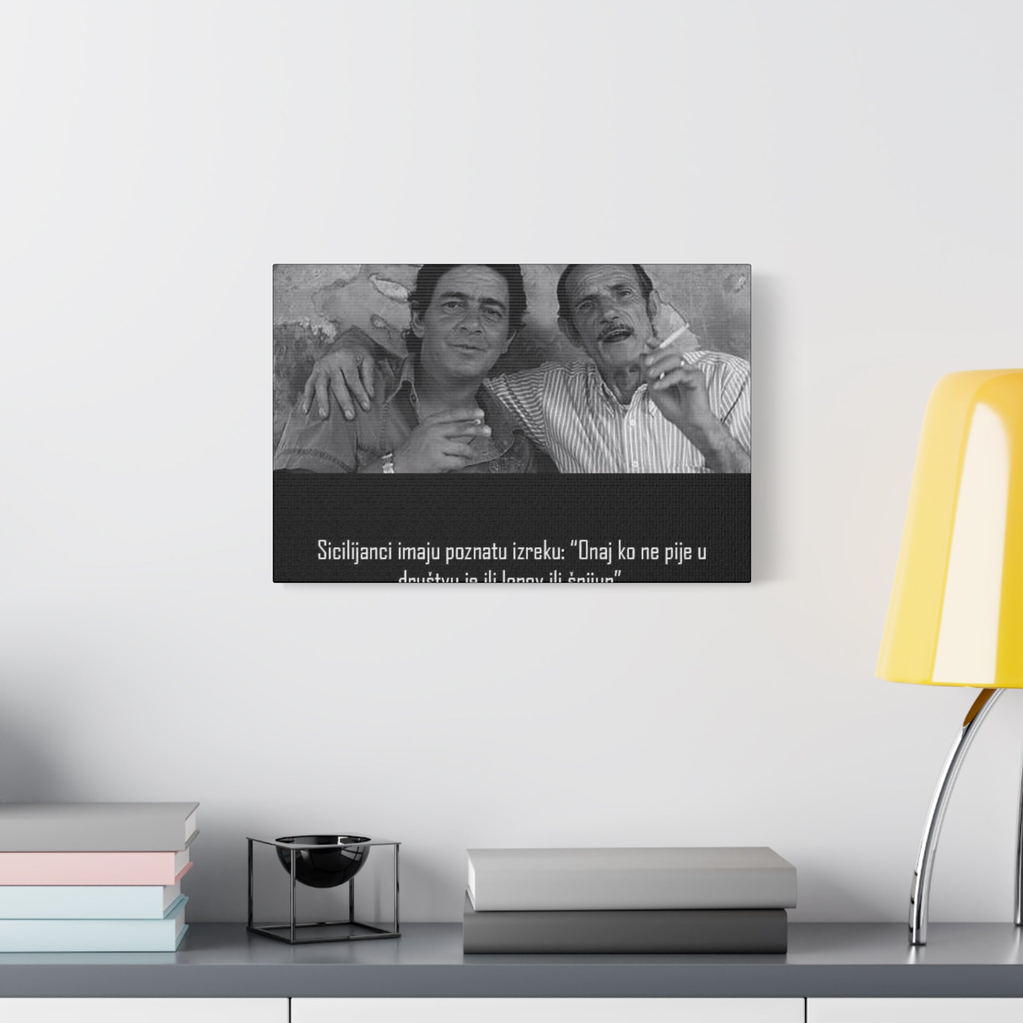 Black and White Sicilian Quote Canvas | Matte Stretched Canvas
