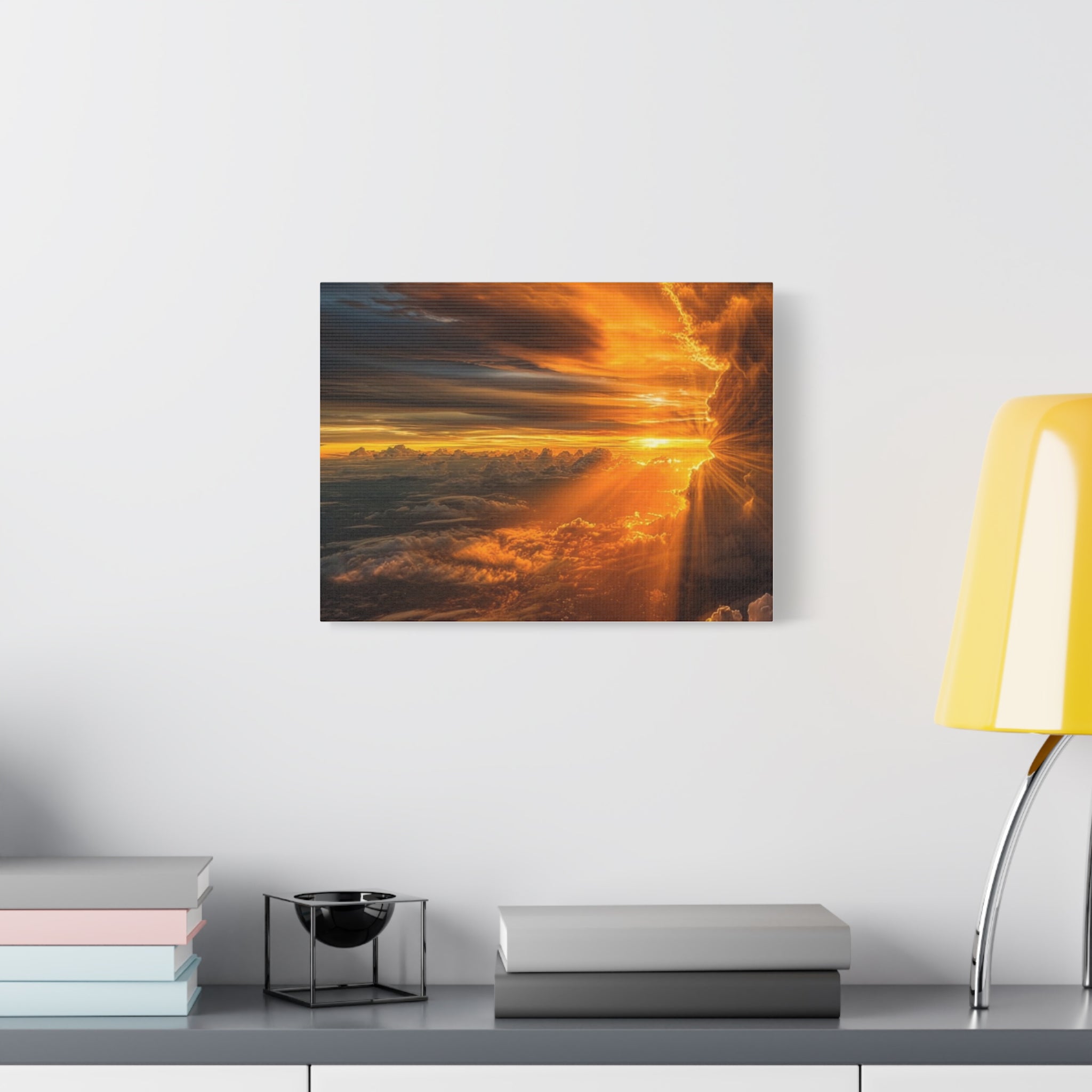 Canvas Golden Sunset Clouds   | Matte Stretched Wall Art
