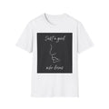 Minimal Line Face "Just a girl who loves" T-Shirt | Women's Quote Tee