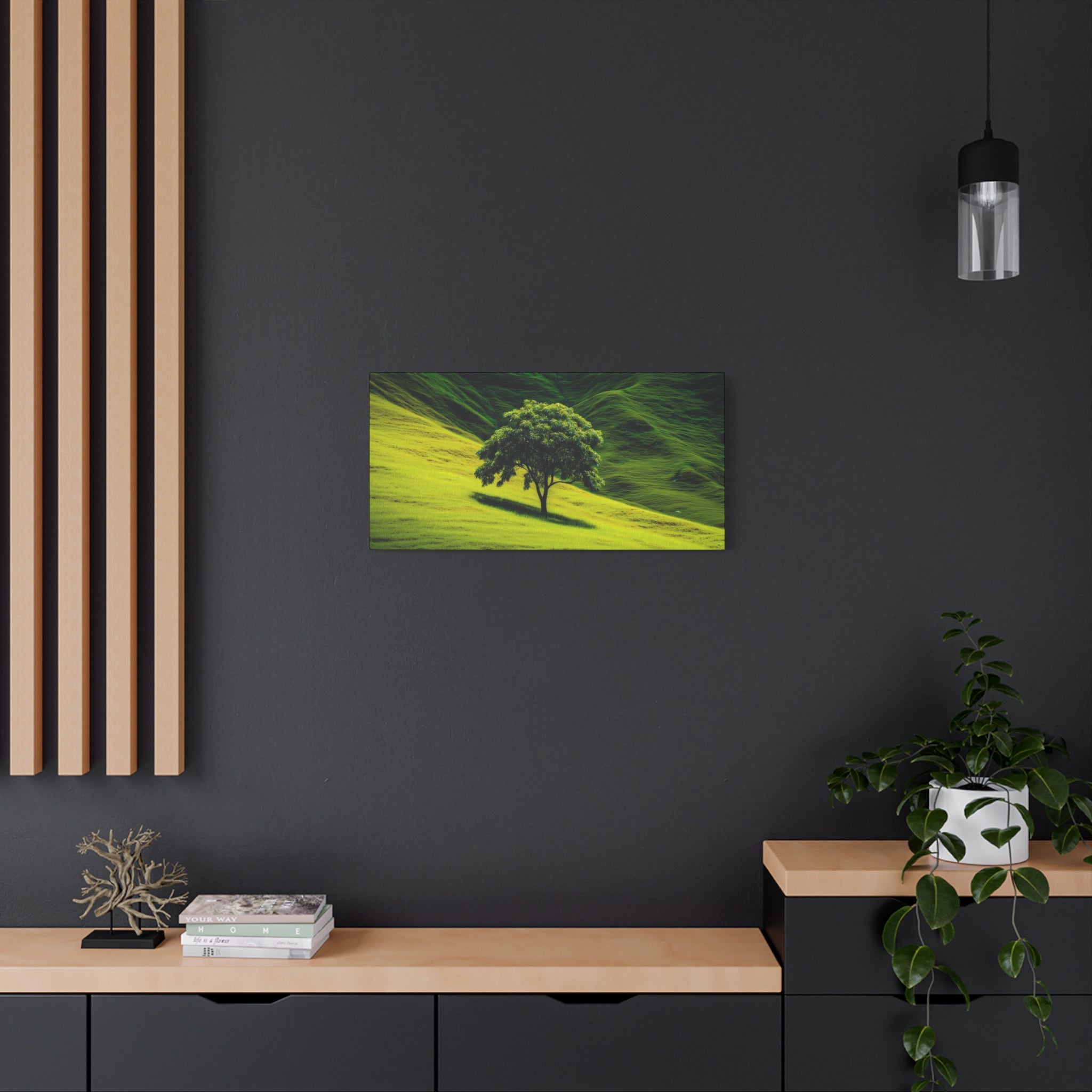 Canvas Lone Tree Landscape  | Matte Stretched Wall Art