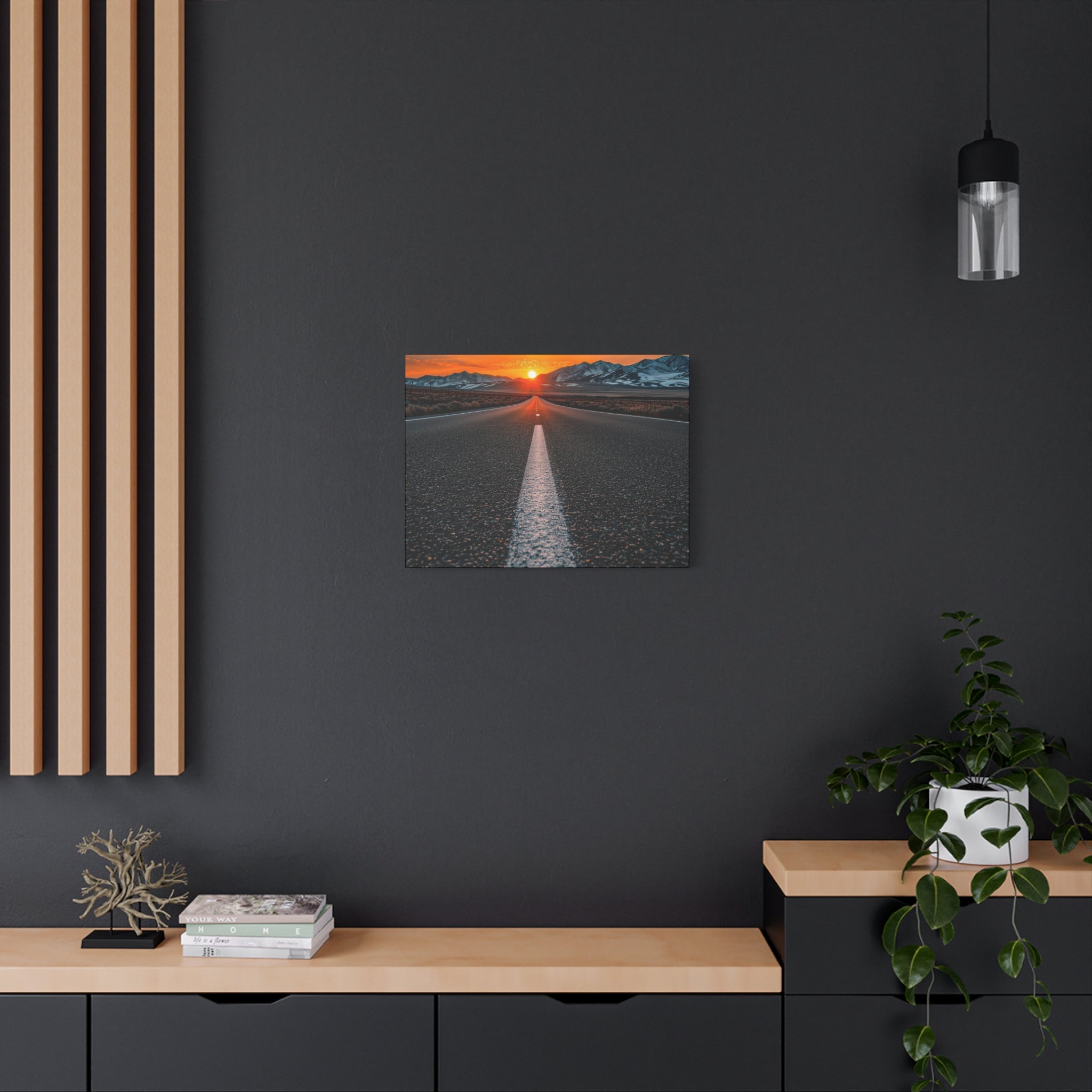 Sunset Open Road Canvas | Stretched Matte Wall Art