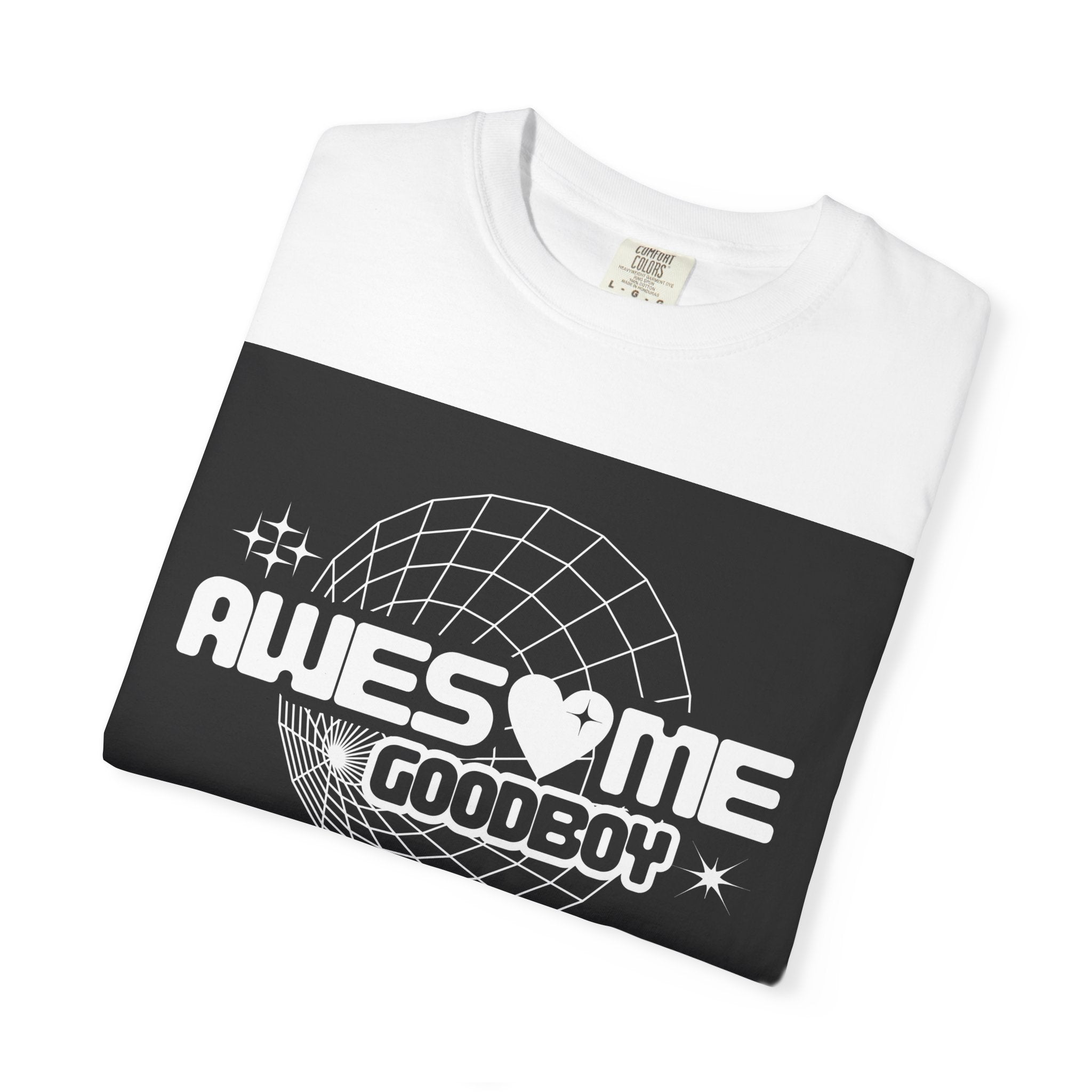 Awesome Goodboy heart logo T-Shirt | Retro grid space design