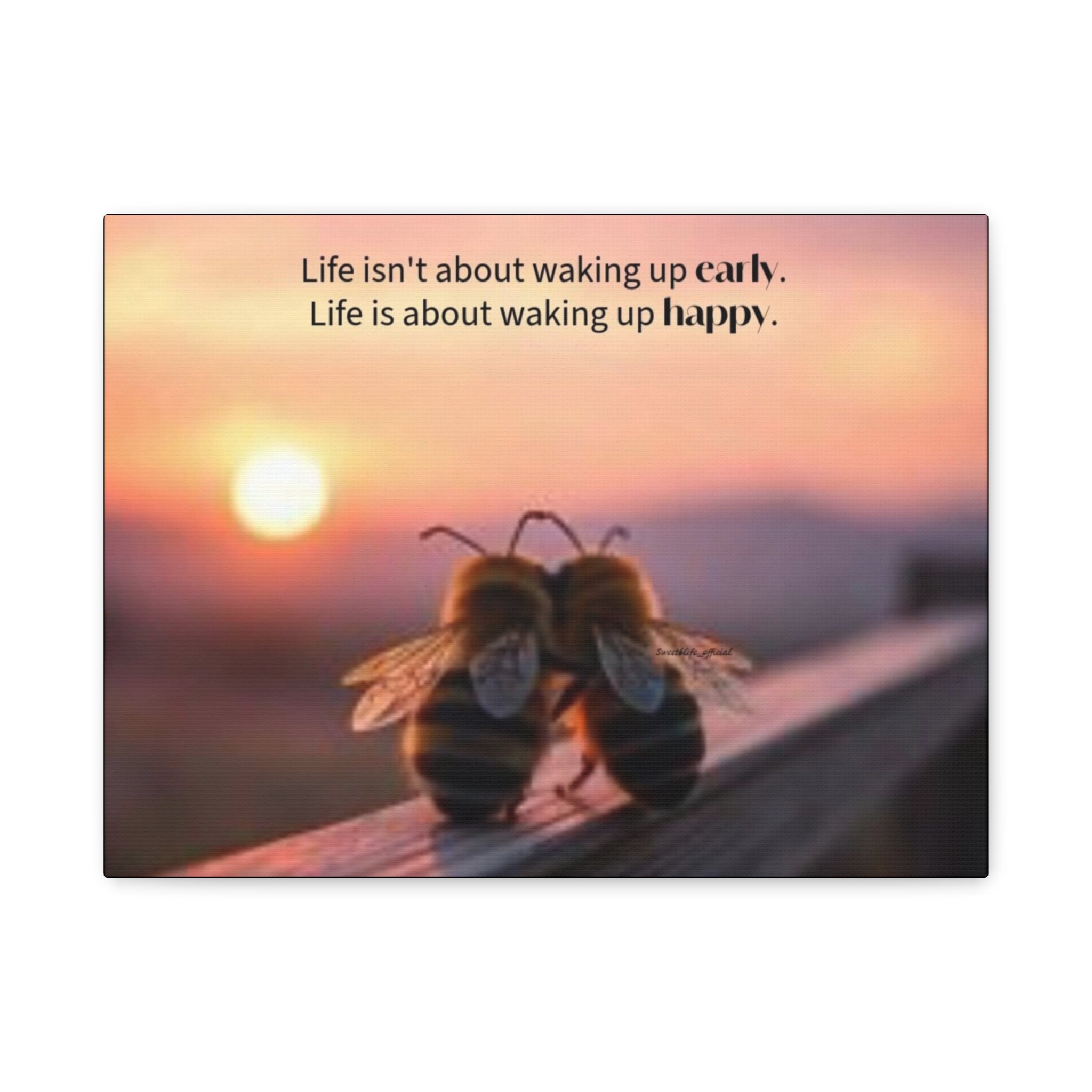 Canvas Bee Couple at Sunrise | Inspirational Quote Wall Art