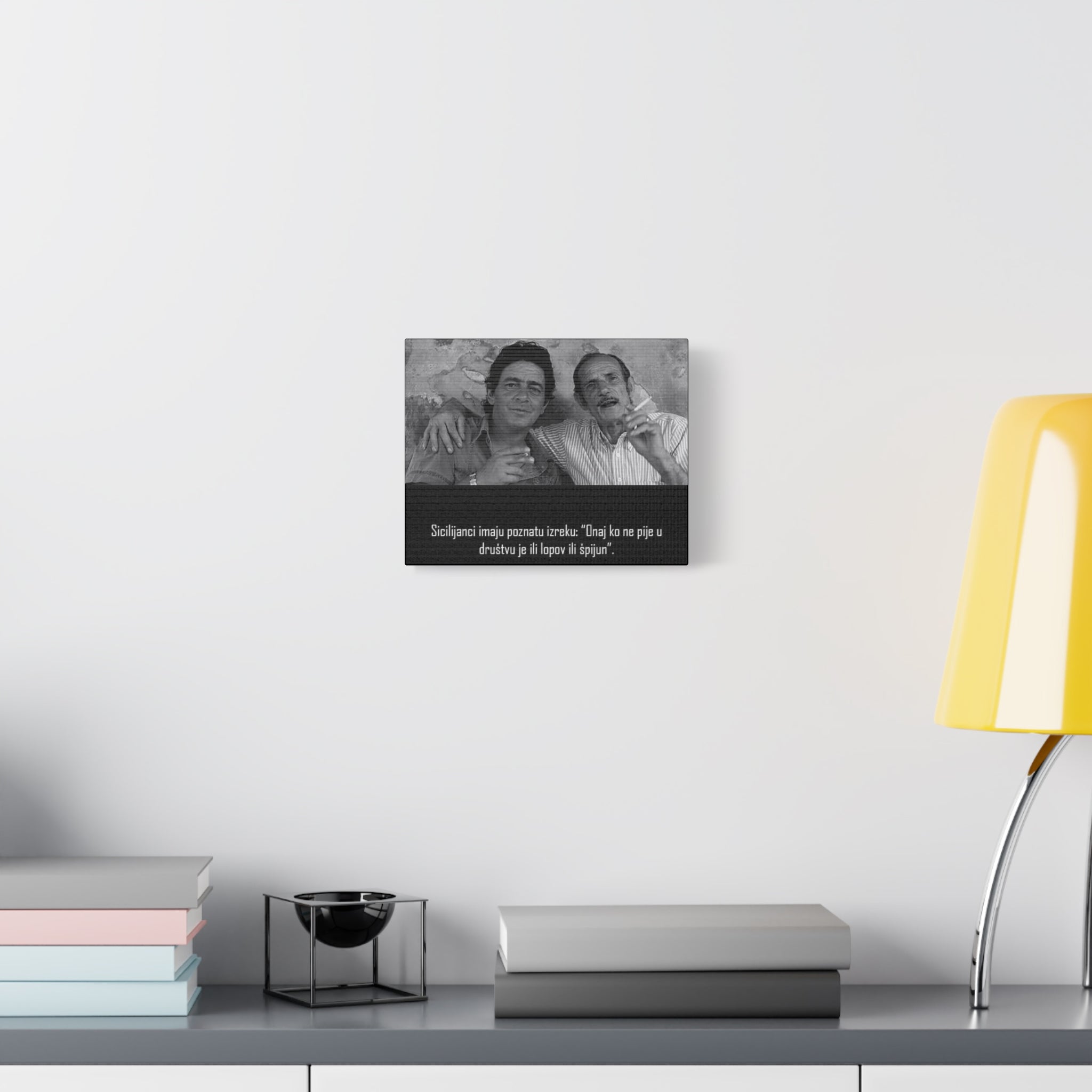 Black and White Sicilian Quote Canvas | Matte Stretched Canvas