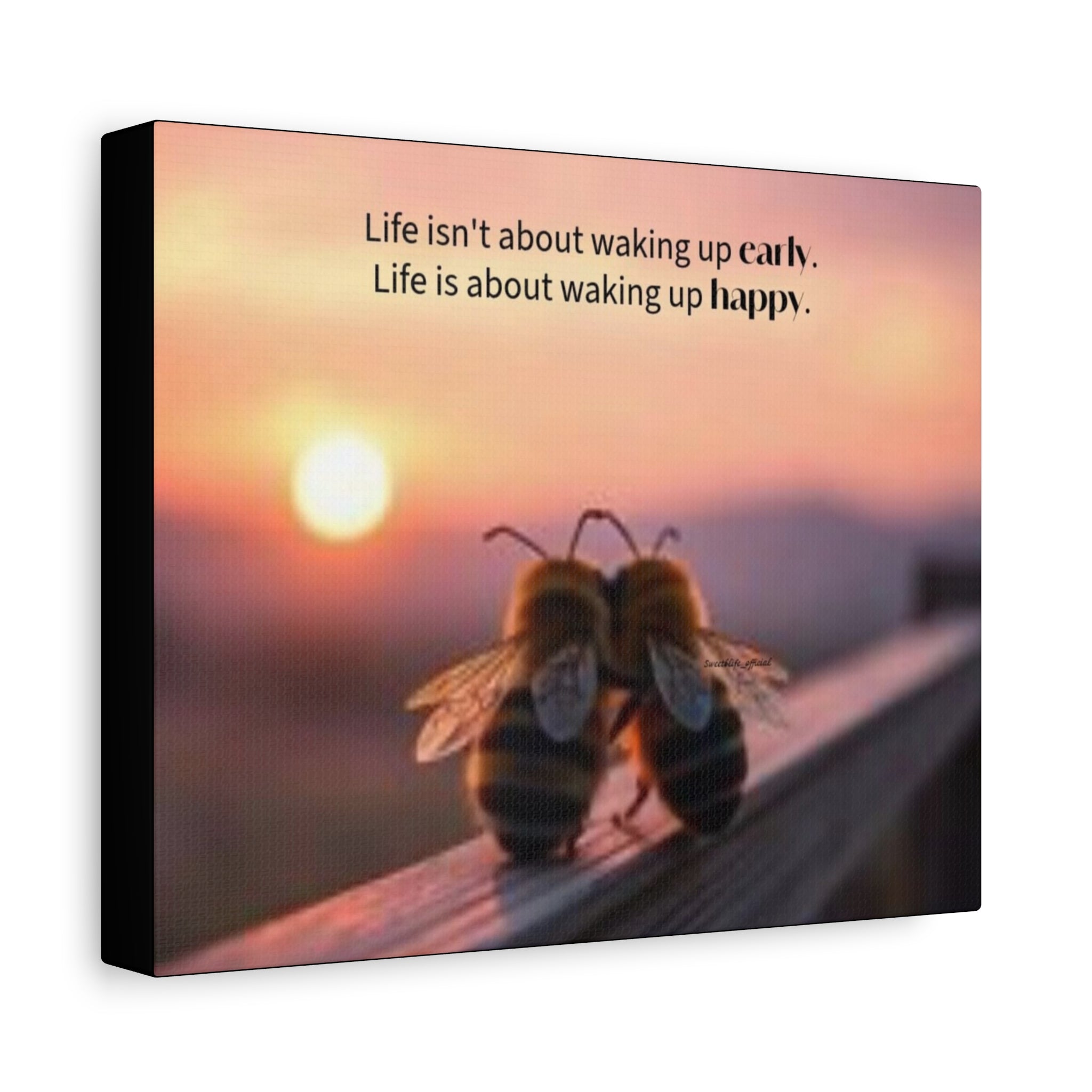 Canvas Bee Couple at Sunrise | Inspirational Quote Wall Art
