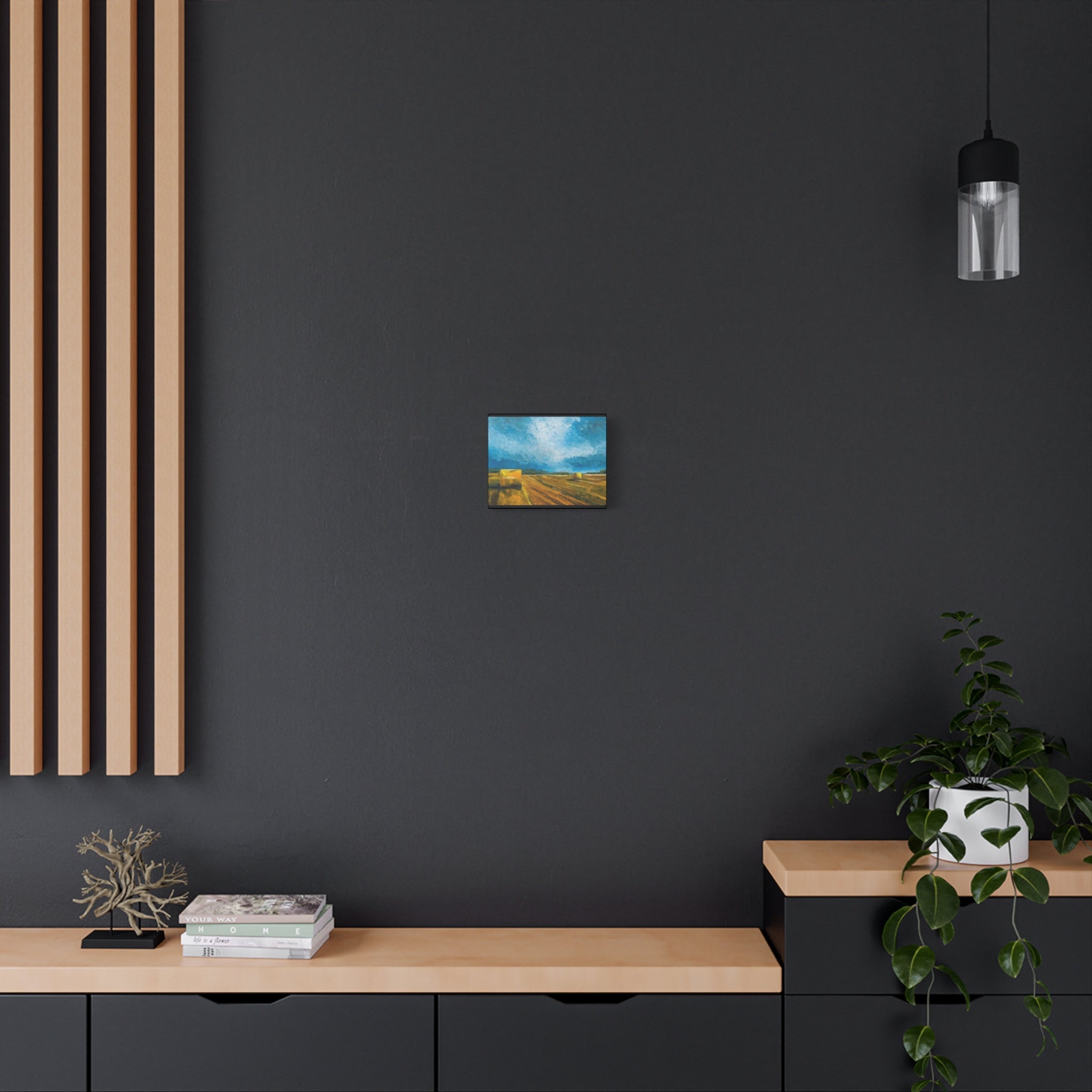 Canvas Hay Bales Landscape Matte Stretched 1.25" | Farm Field Wall Art