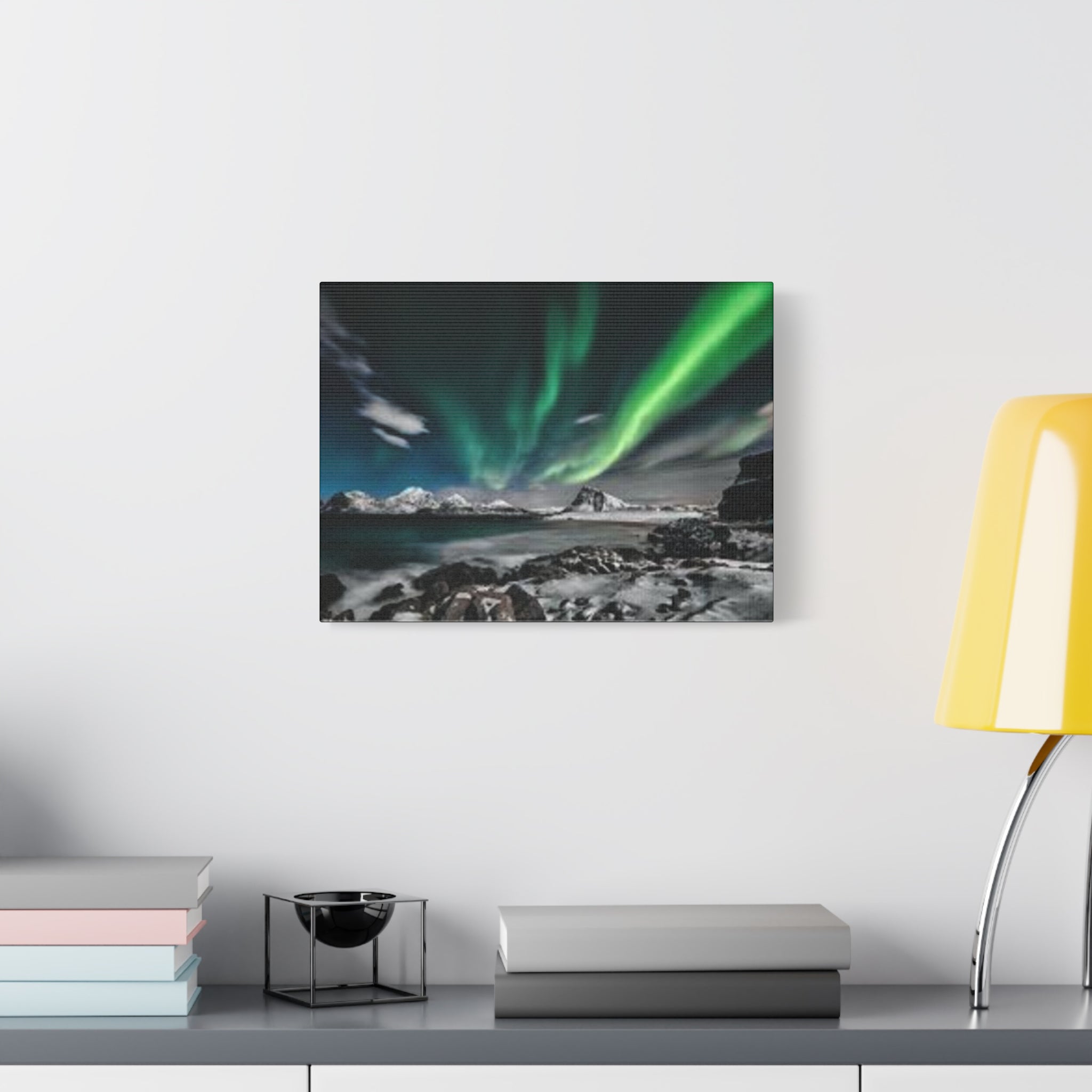 Canvas Northern Lights Wall Art Matte Stretched Canvas 1.25"