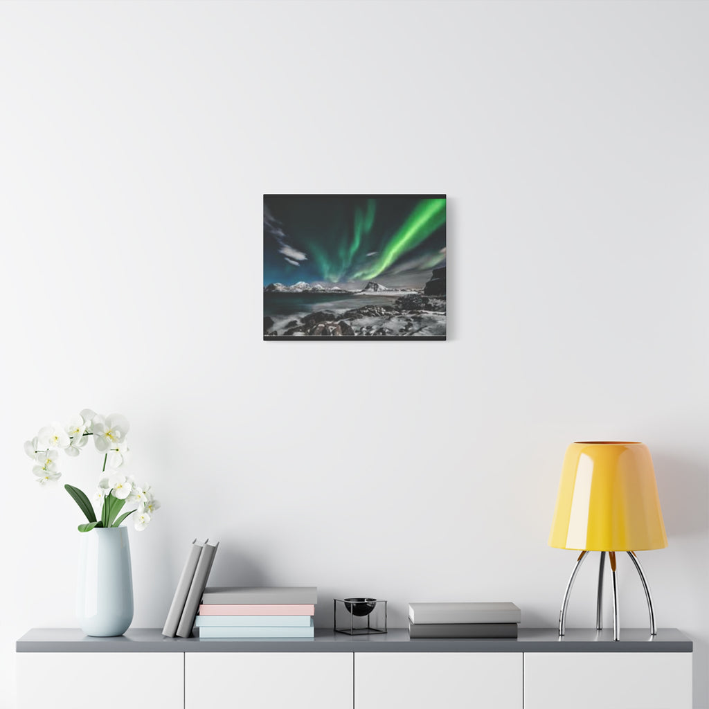 Canvas Northern Lights Wall Art Matte Stretched Canvas 1.25"