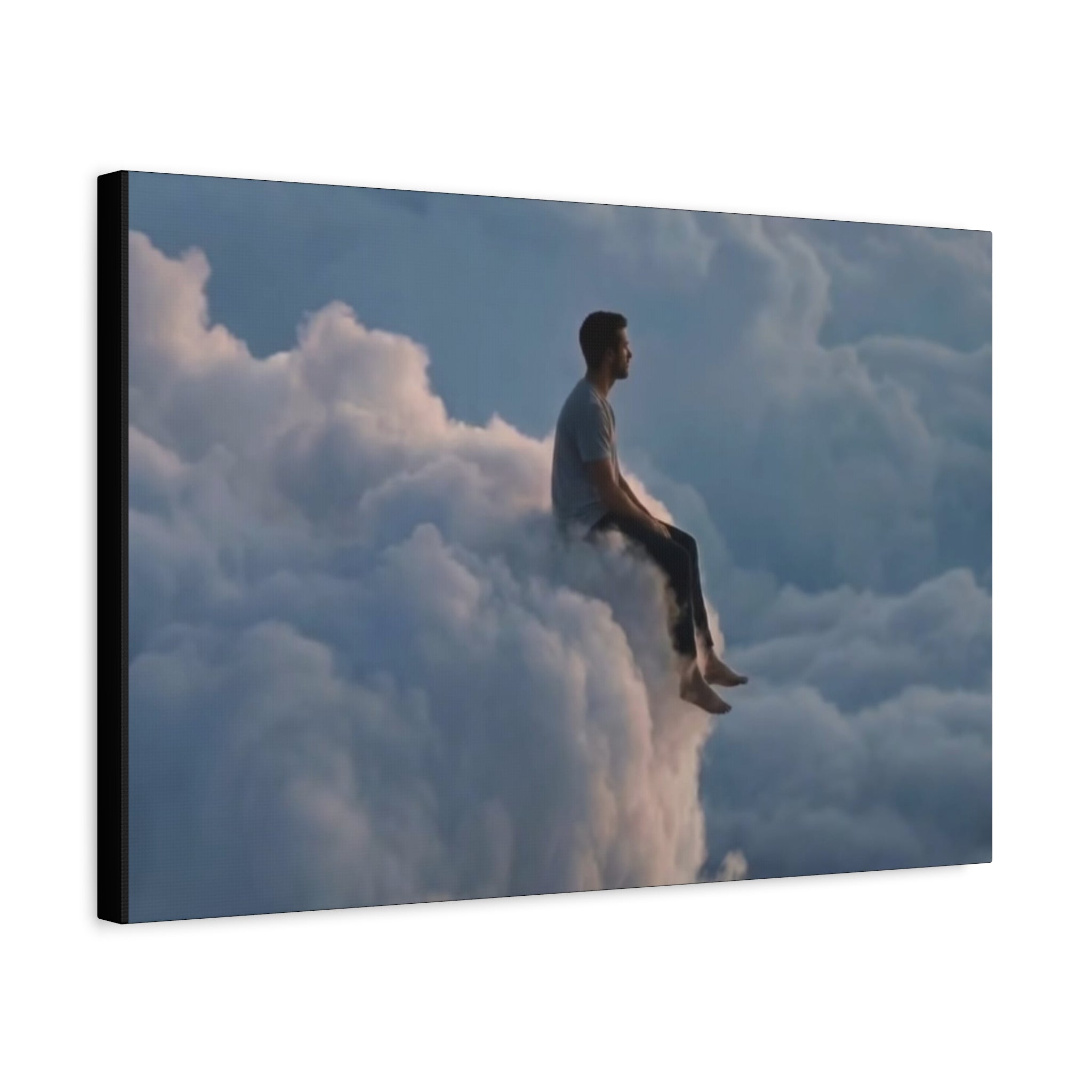Canvas Man Sitting on Cloud Matte