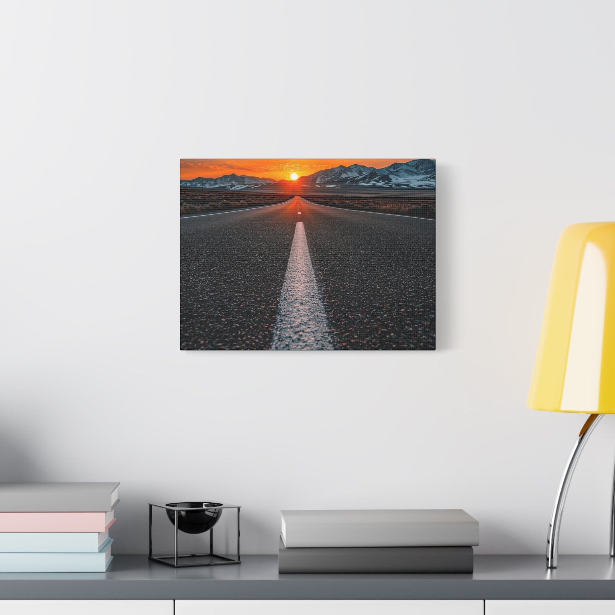 Sunset Open Road Canvas | Stretched Matte Wall Art