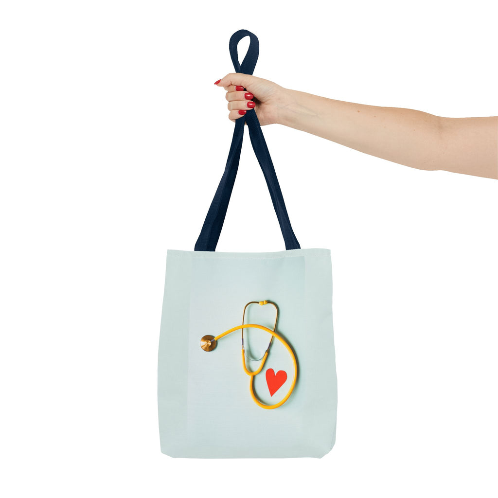 Stethoscope Heart Tote Bag | Nurse Medical Illustration