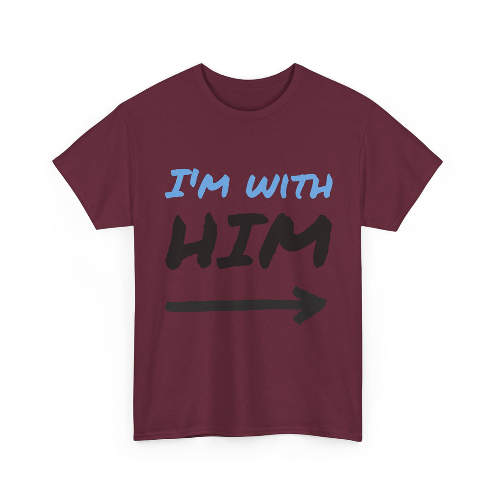 I'm With Him arrow T-Shirt | Couple Matching Tee, Partner Side Tee