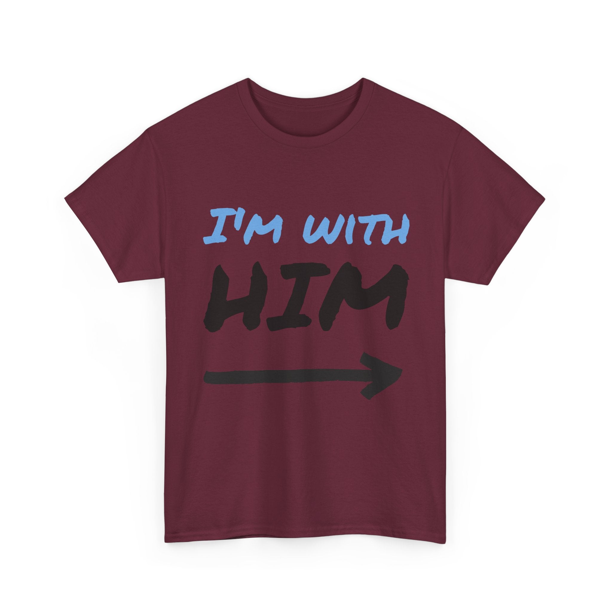 I'm With Him arrow T-Shirt | Couple Matching Tee, Partner Side Tee