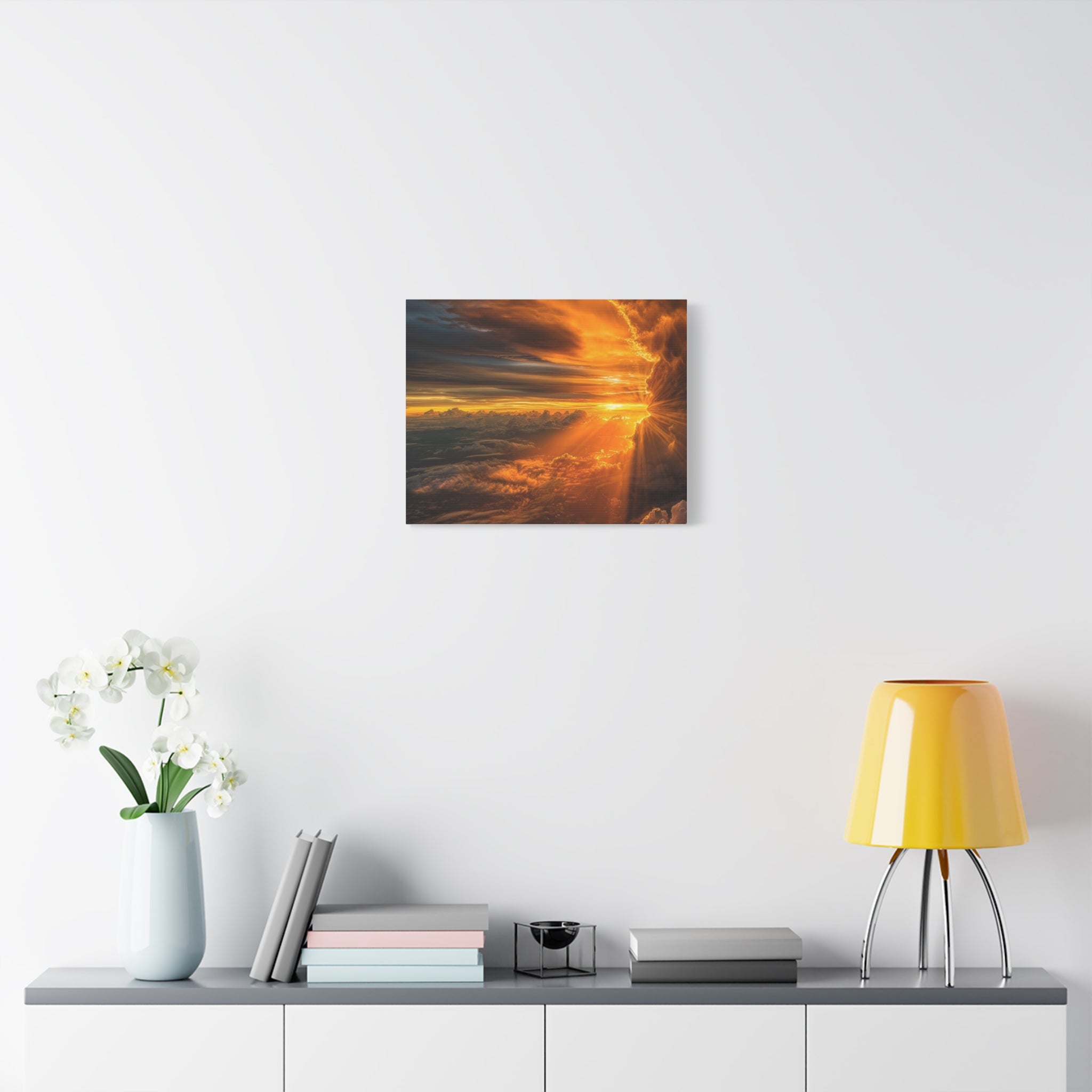 Canvas Golden Sunset Clouds   | Matte Stretched Wall Art