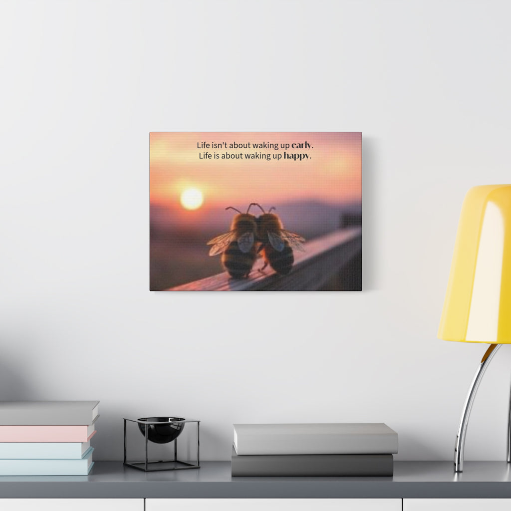 Canvas Bee Couple at Sunrise | Inspirational Quote Wall Art