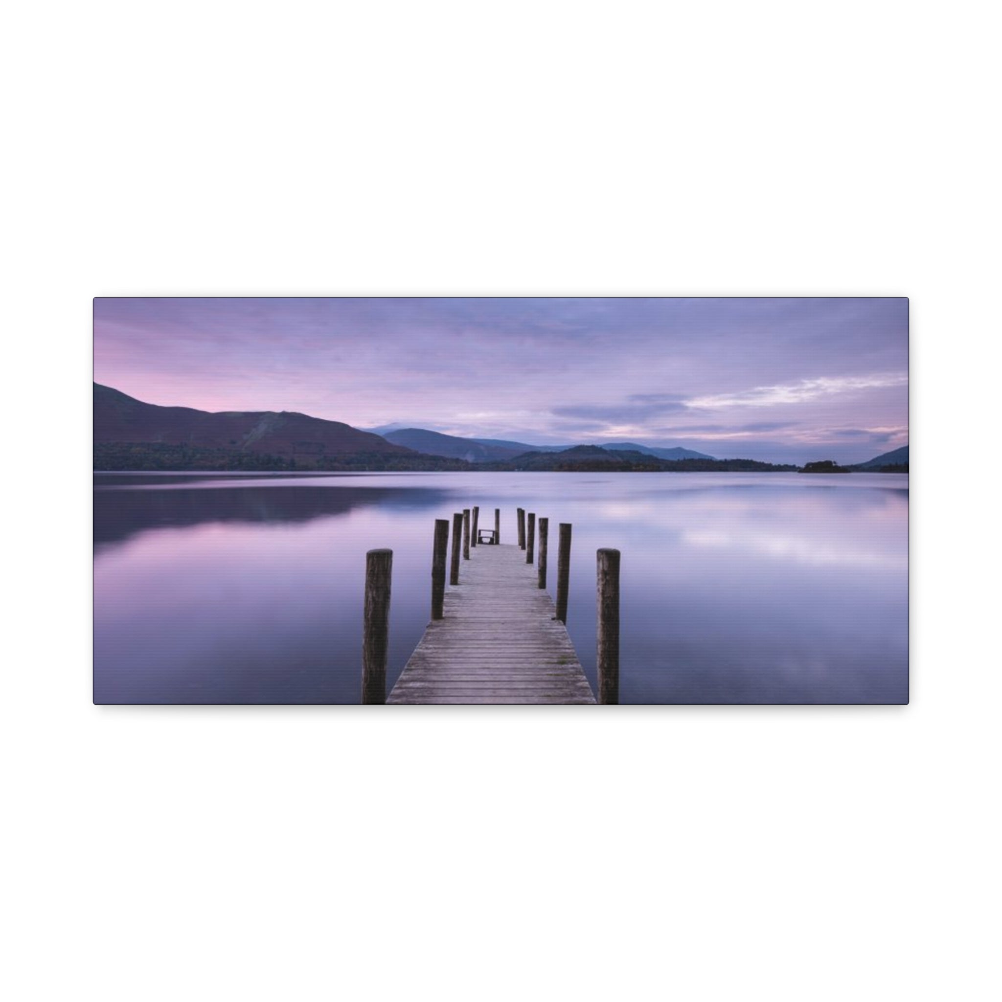 Canvas Lake Dock at Dusk Matte