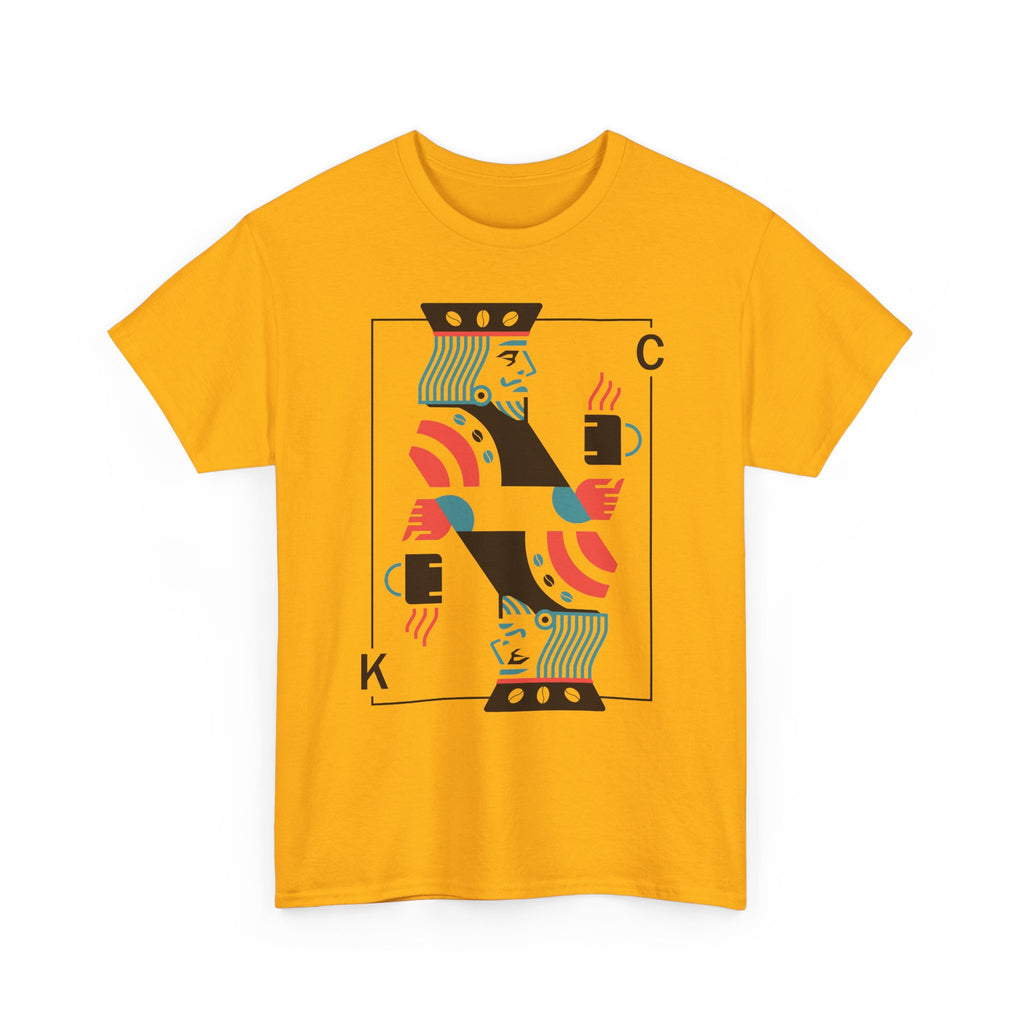 King of Coffee playing card Tee | Minimalist café design, espresso mug illustration
