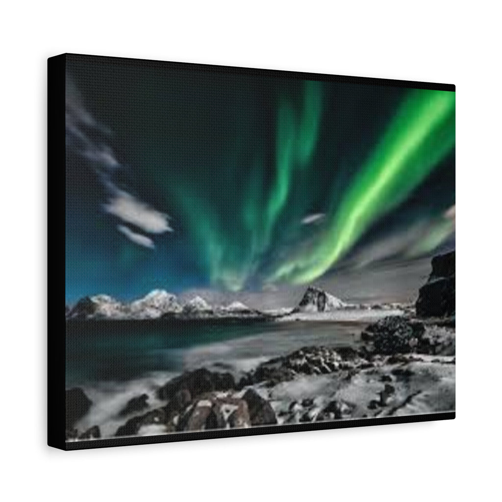 Canvas Northern Lights Wall Art Matte Stretched Canvas 1.25"