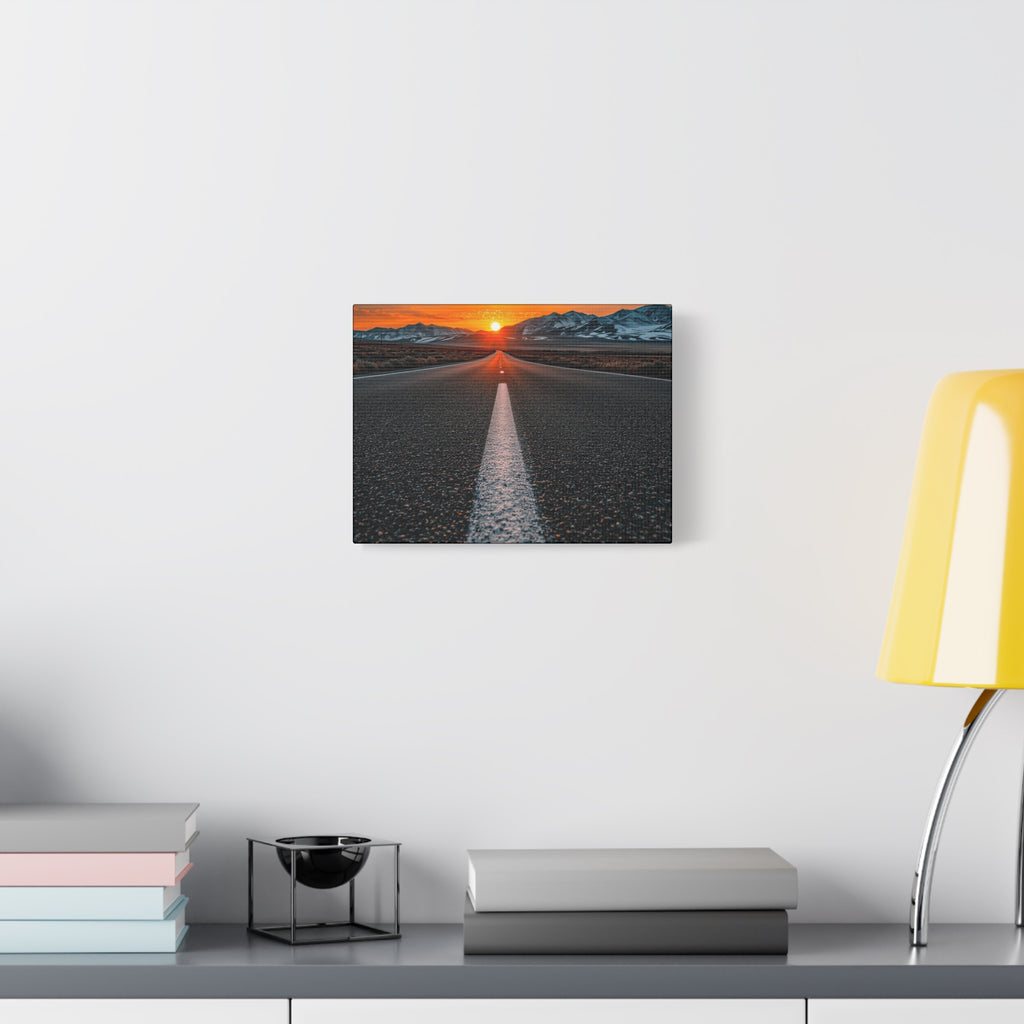 Sunset Open Road Canvas | Stretched Matte Wall Art