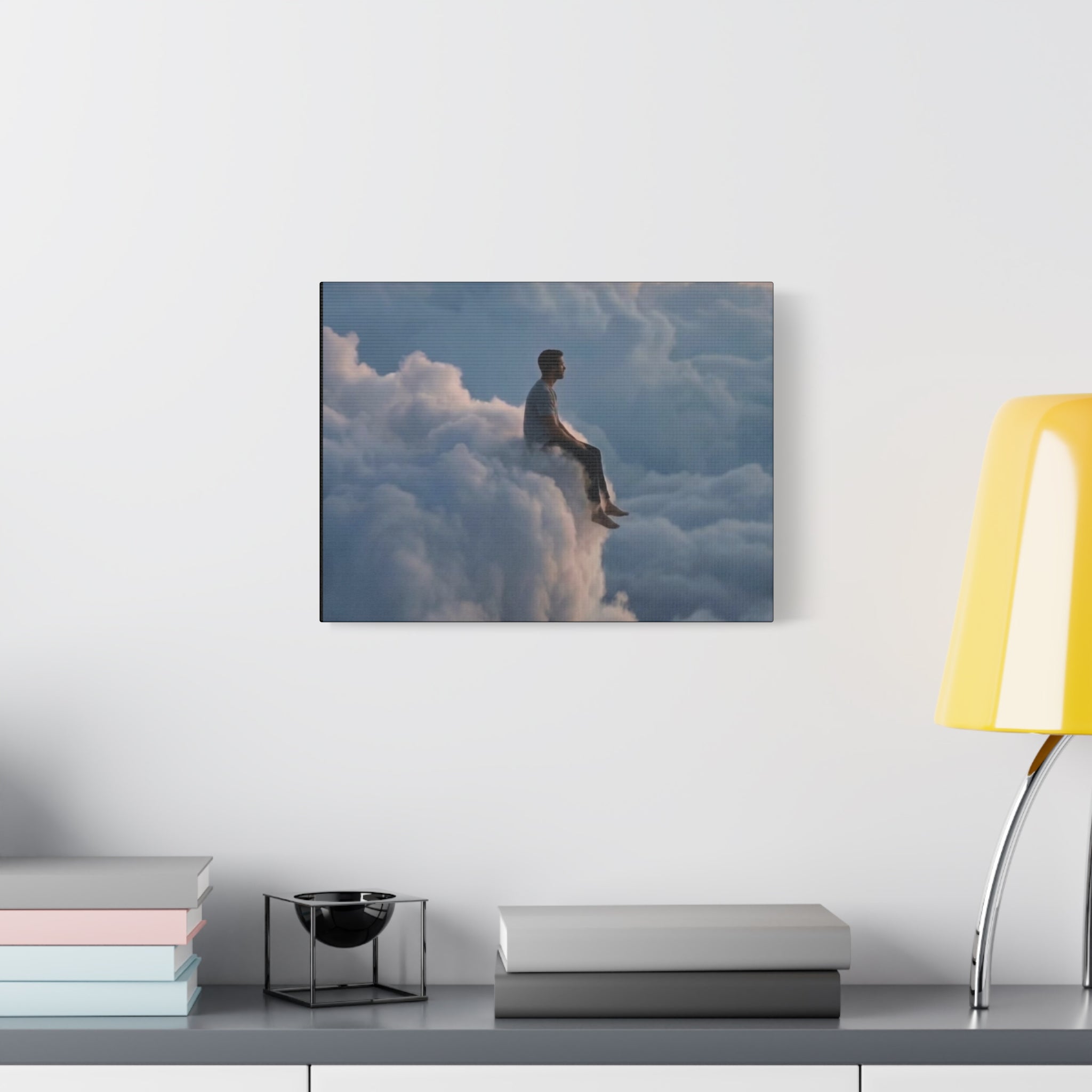 Canvas Man Sitting on Cloud Matte