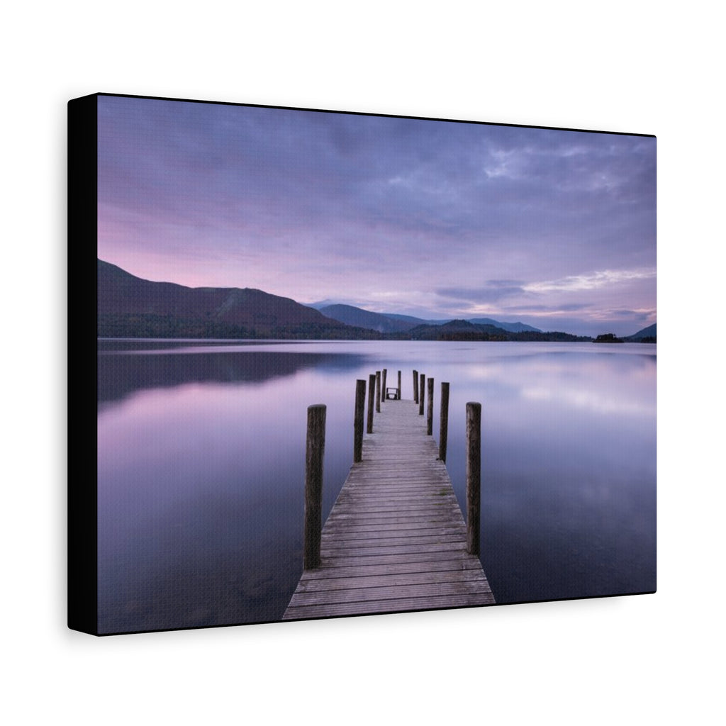 Canvas Lake Dock at Dusk Matte