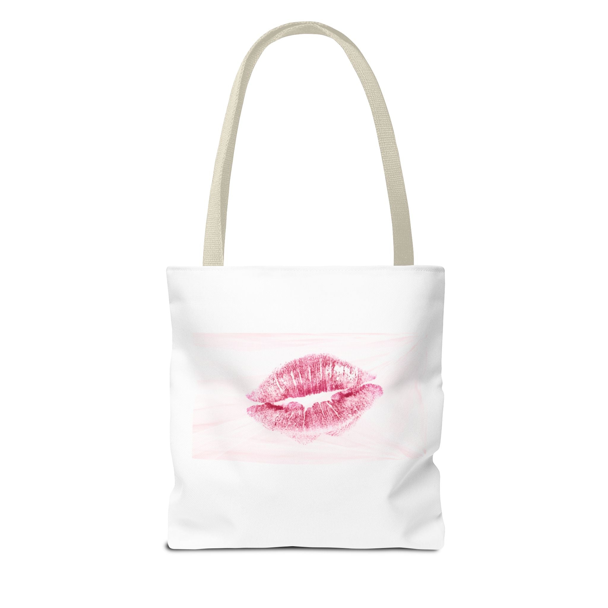 Pink Lipstick Kiss Tote Bag | Lip Print, Makeup Accessory