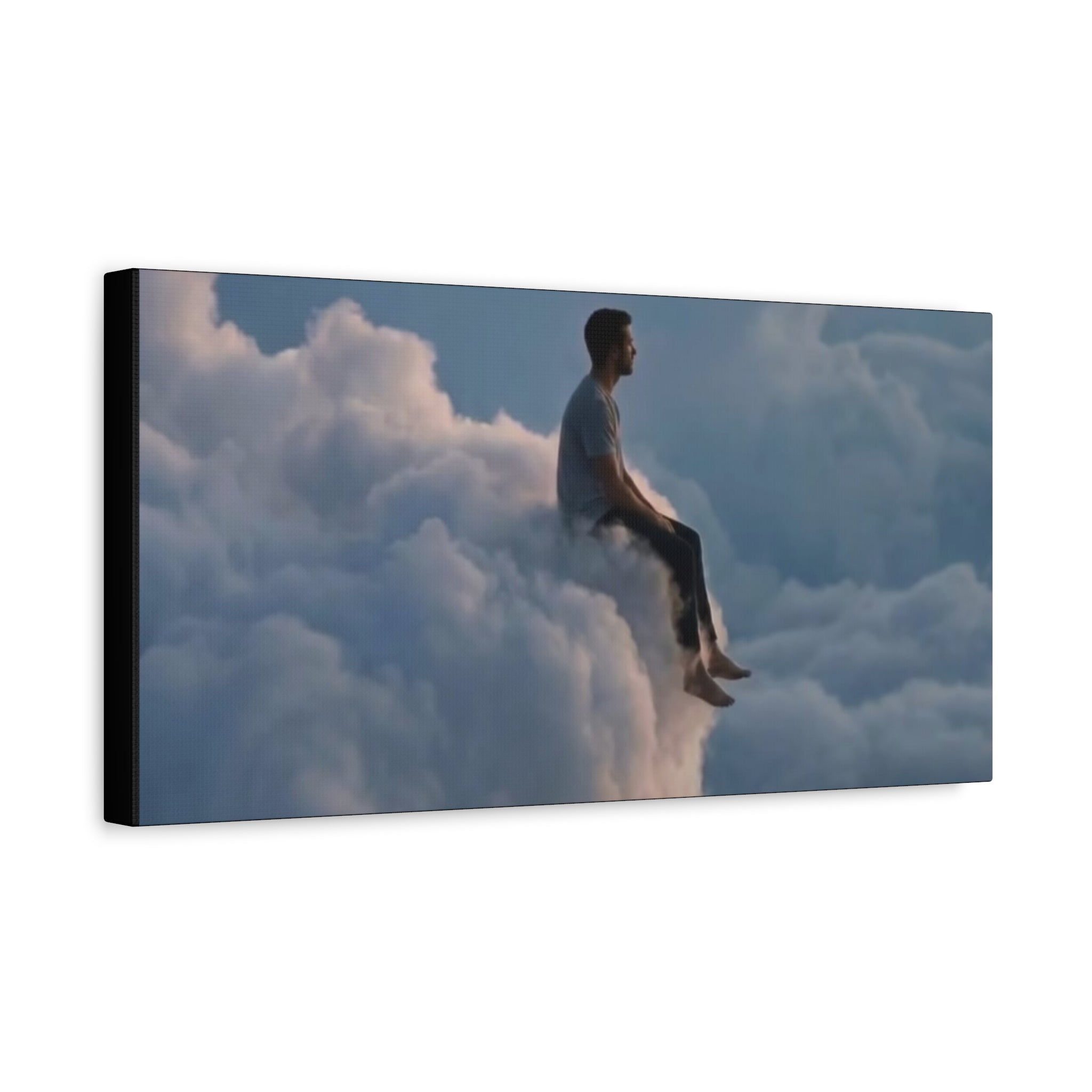 Canvas Man Sitting on Cloud Matte