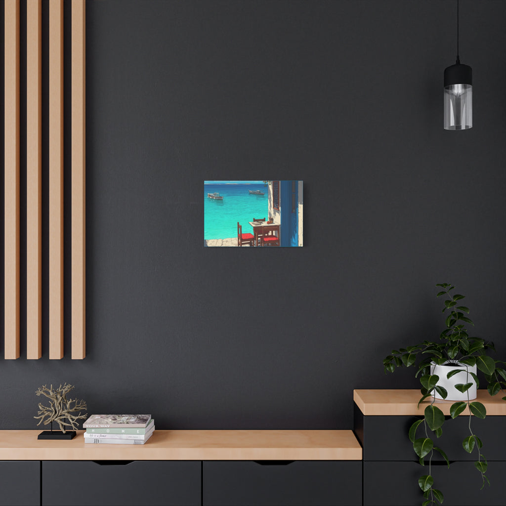 Mediterranean Seaside Cafe  Canvas
