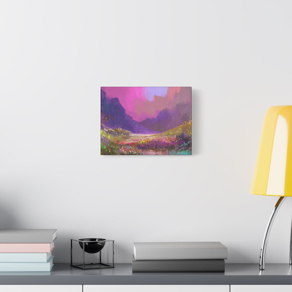 Canvas Pink Purple Meadow Landscape