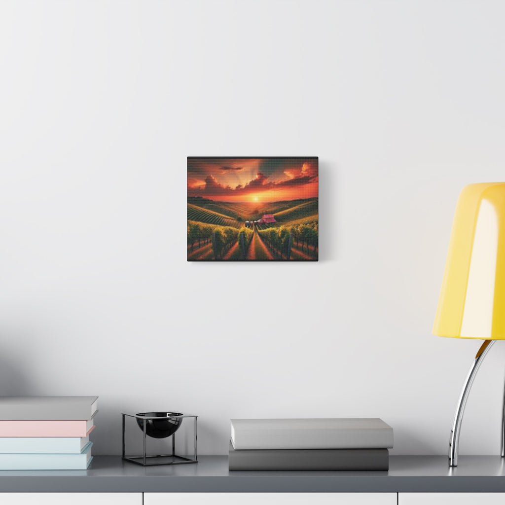 Canvas Sunset Vineyard Landscape Matte