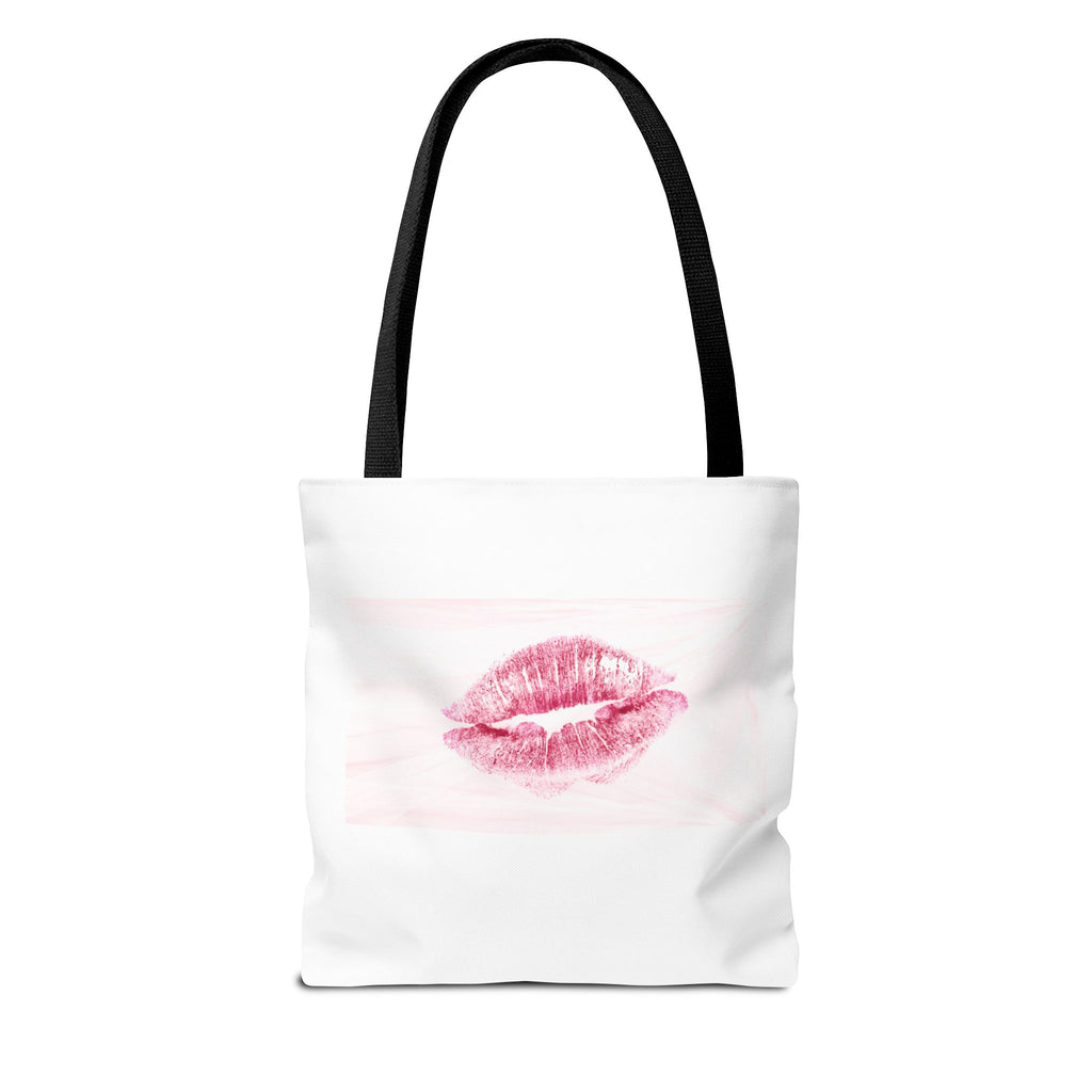 Pink Lipstick Kiss Tote Bag | Lip Print, Makeup Accessory