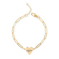 Heart Paperclip Bracelet | Personalized Stainless Steel Chain