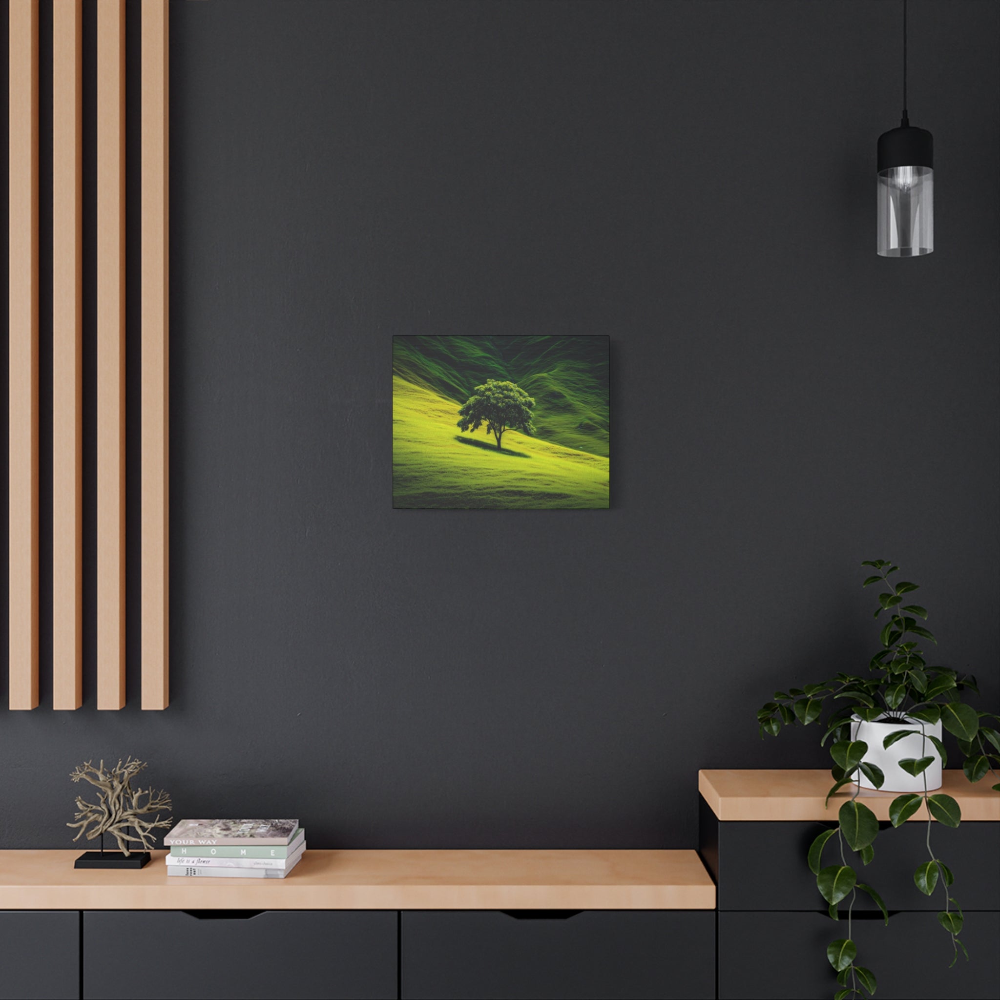 Canvas Lone Tree Landscape  | Matte Stretched Wall Art