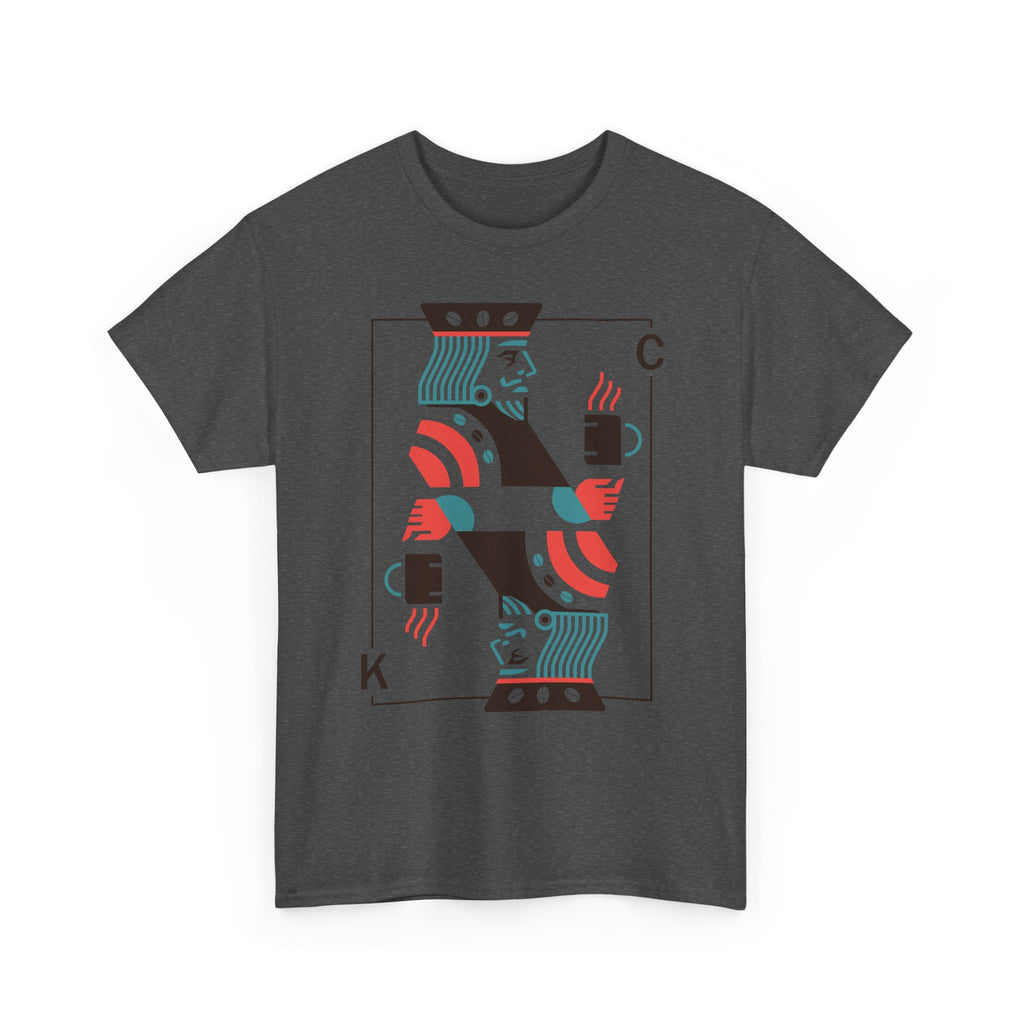 King of Coffee playing card Tee | Minimalist café design, espresso mug illustration