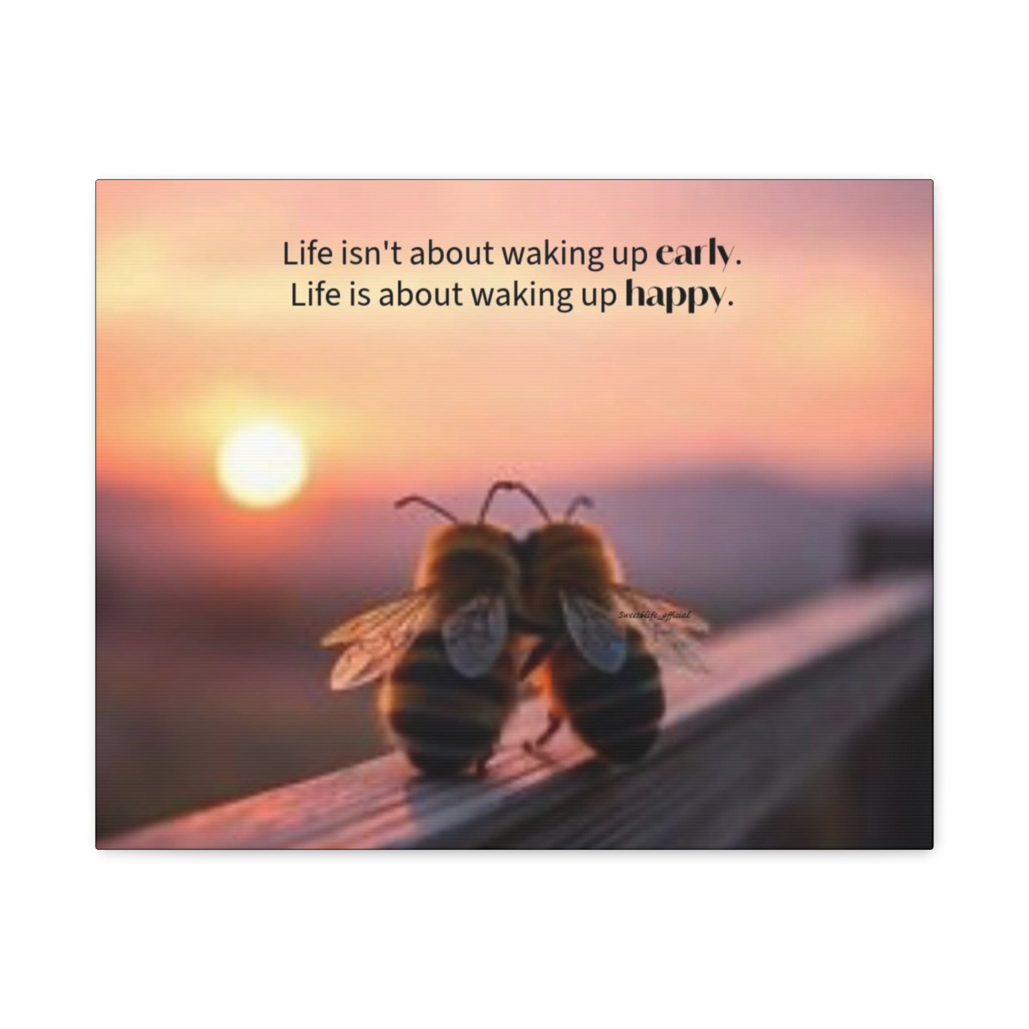 Canvas Bee Couple at Sunrise | Inspirational Quote Wall Art