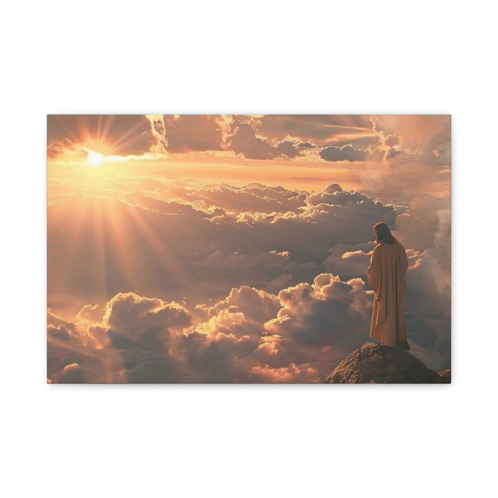 Canvas Sunrise Over Clouds Jesus