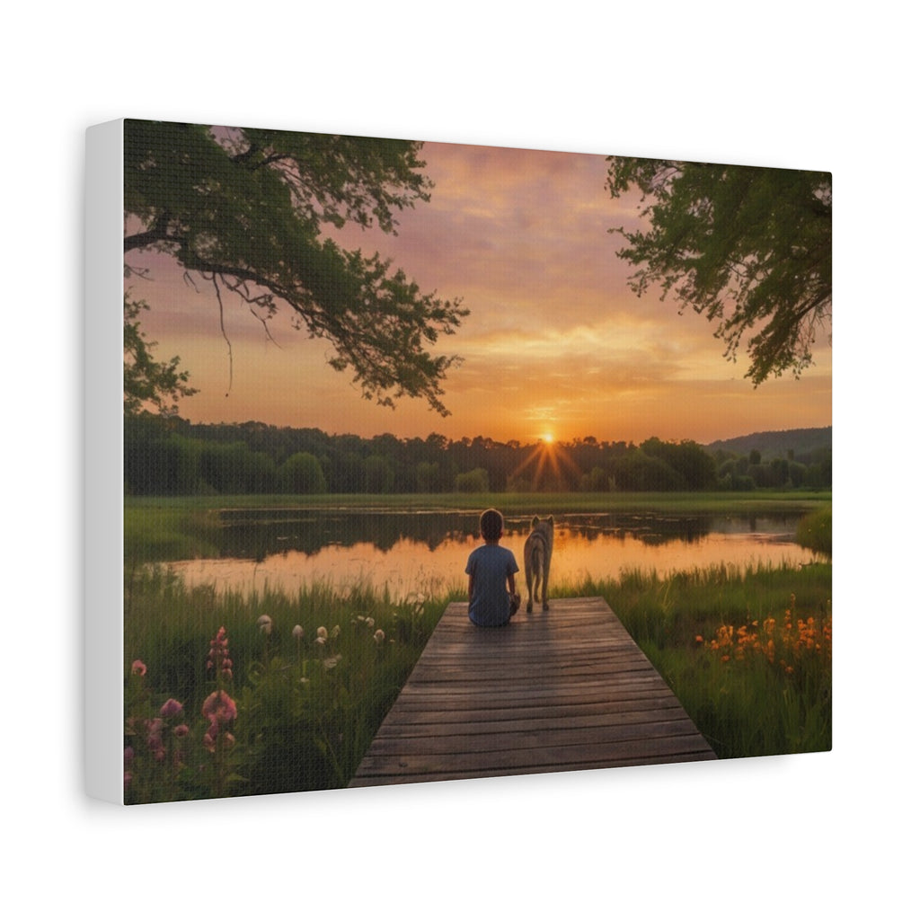 Canvas Sunset Friendship  | Matte Stretched Wall Art