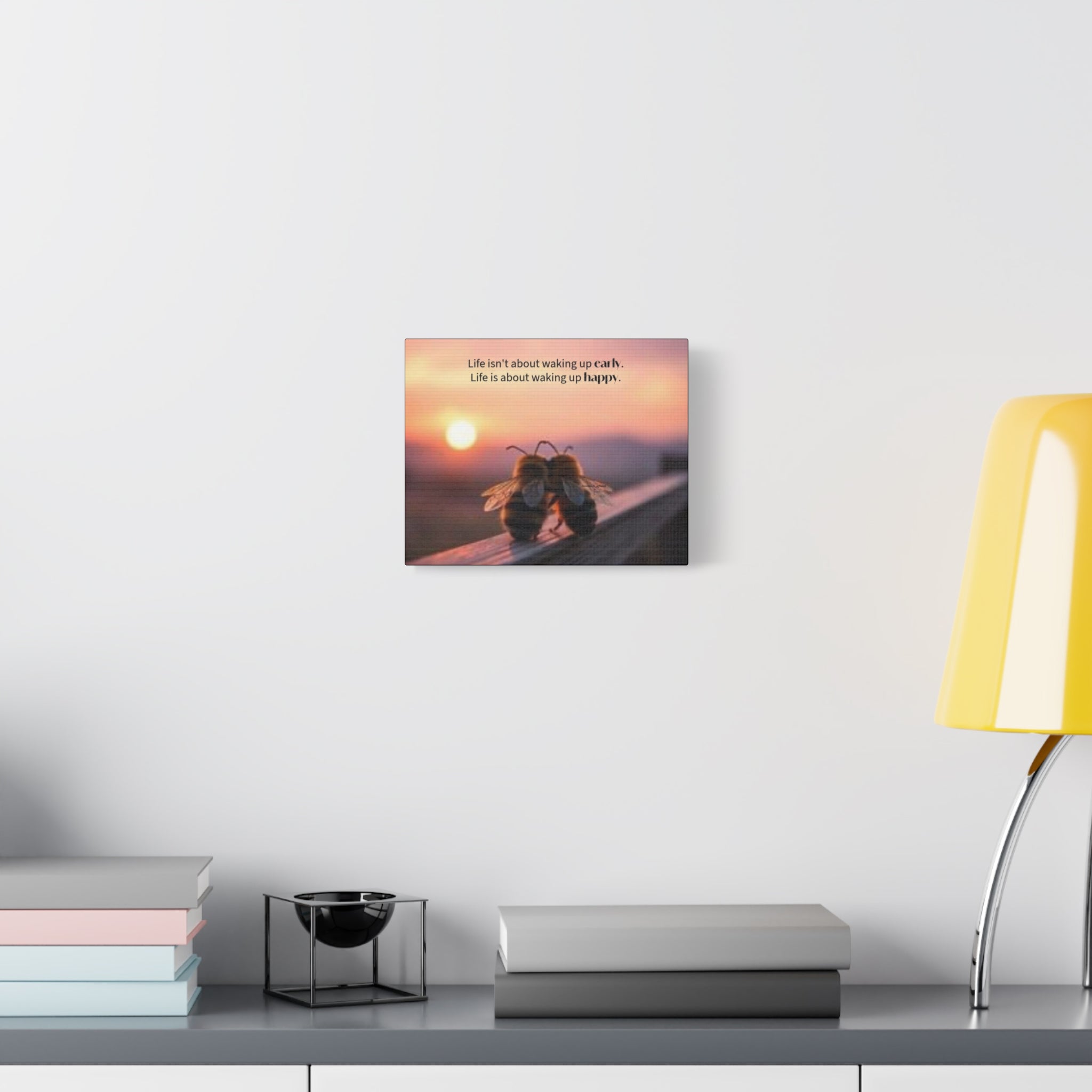 Canvas Bee Couple at Sunrise | Inspirational Quote Wall Art