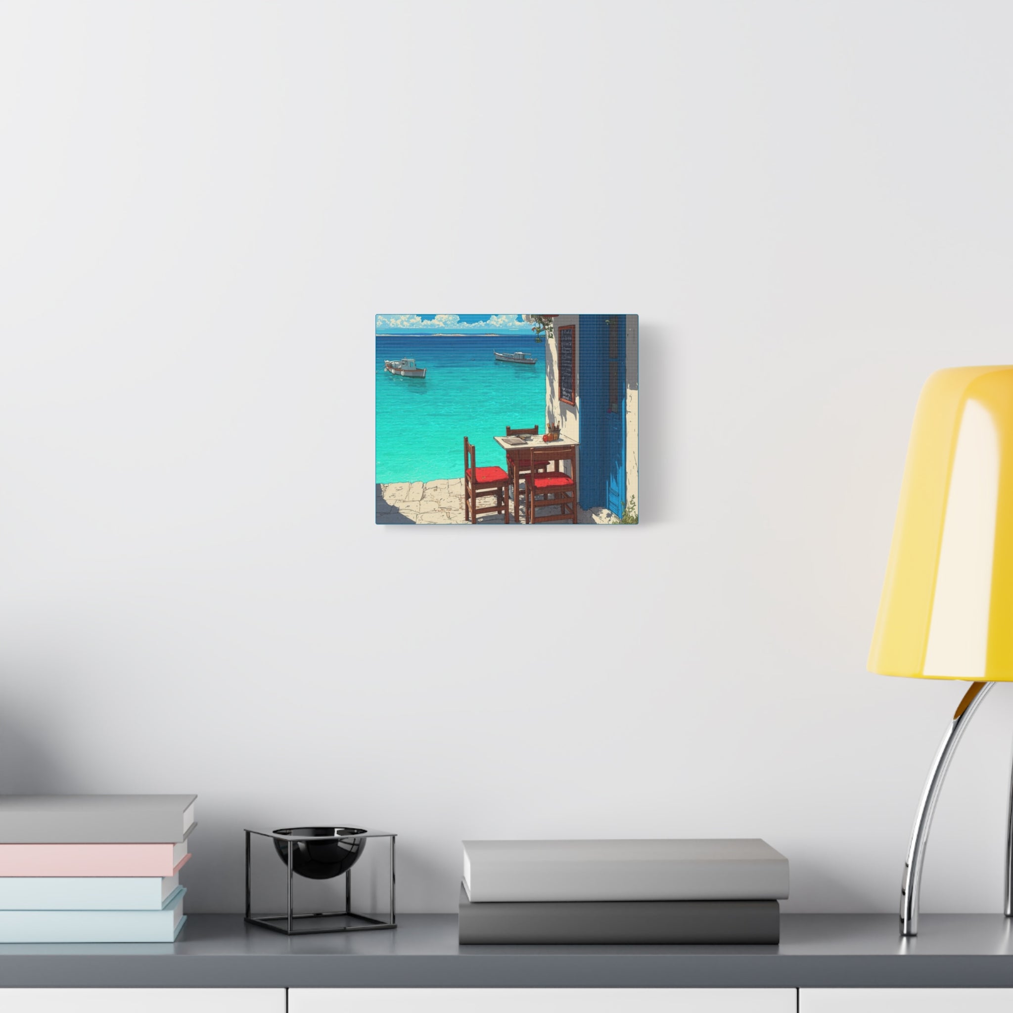 Mediterranean Seaside Cafe  Canvas