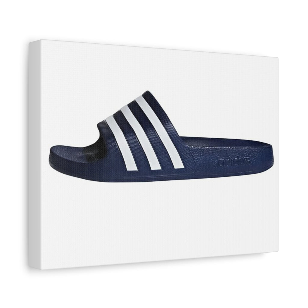 Navy Slide Sandal Matte Canvas