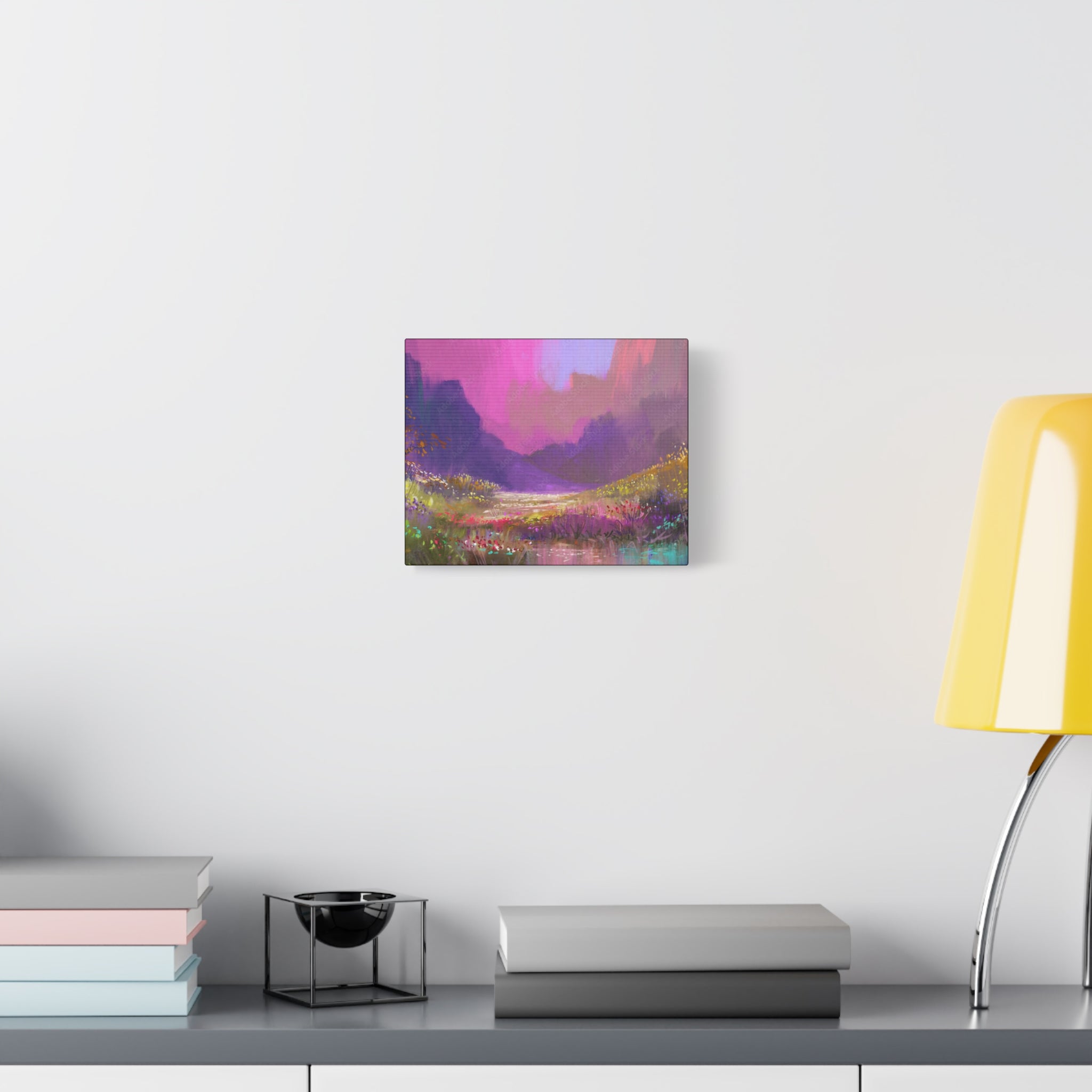 Canvas Pink Purple Meadow Landscape