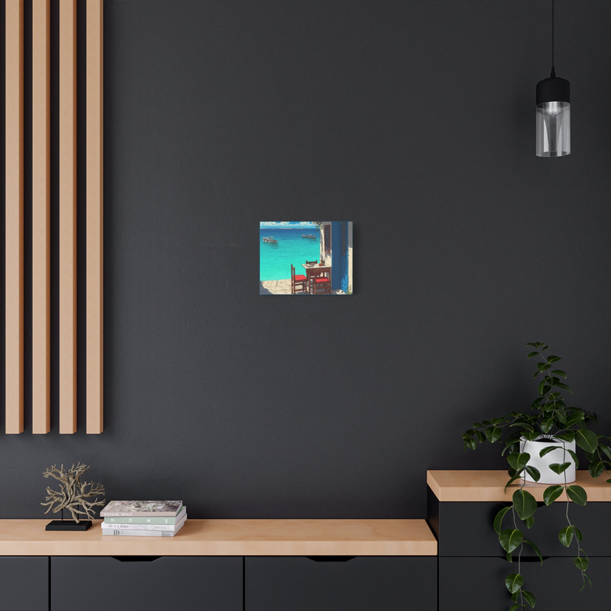 Mediterranean Seaside Cafe  Canvas