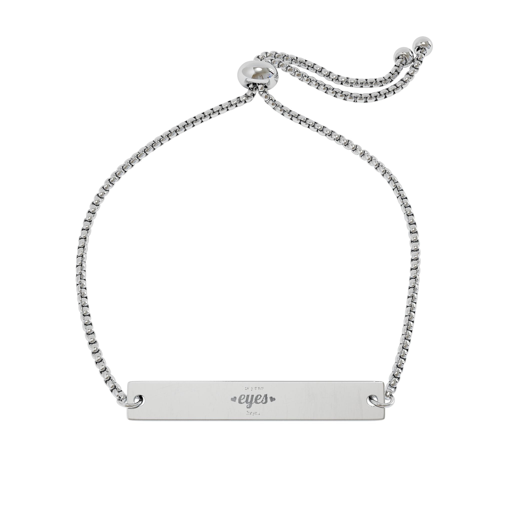 Personalized Engraved Bar Bracelet | Adjustable Name Plate Bracelet