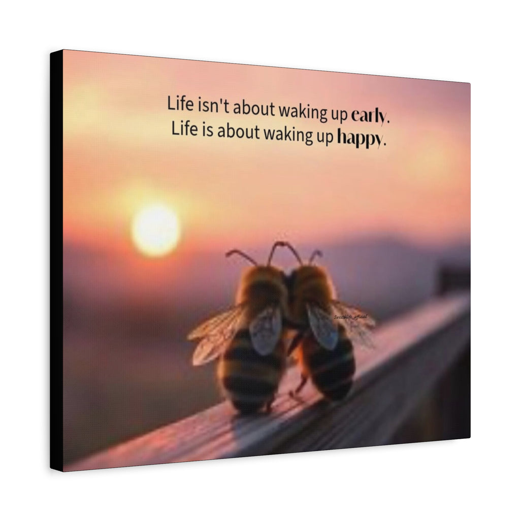 Canvas Bee Couple at Sunrise | Inspirational Quote Wall Art