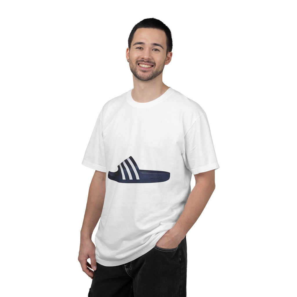 Striped Slide Sandal graphic T-Shirt | Minimal Slipper Illustration