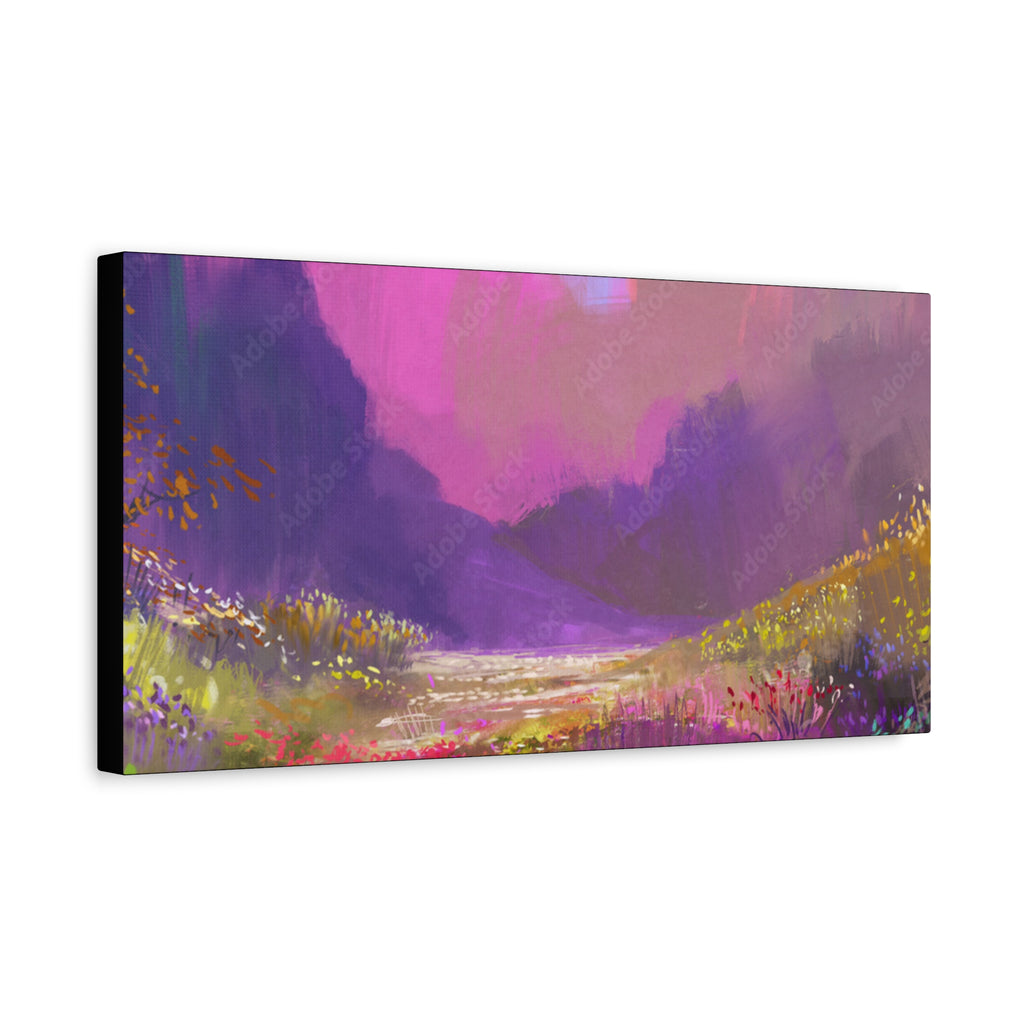 Canvas Pink Purple Meadow Landscape