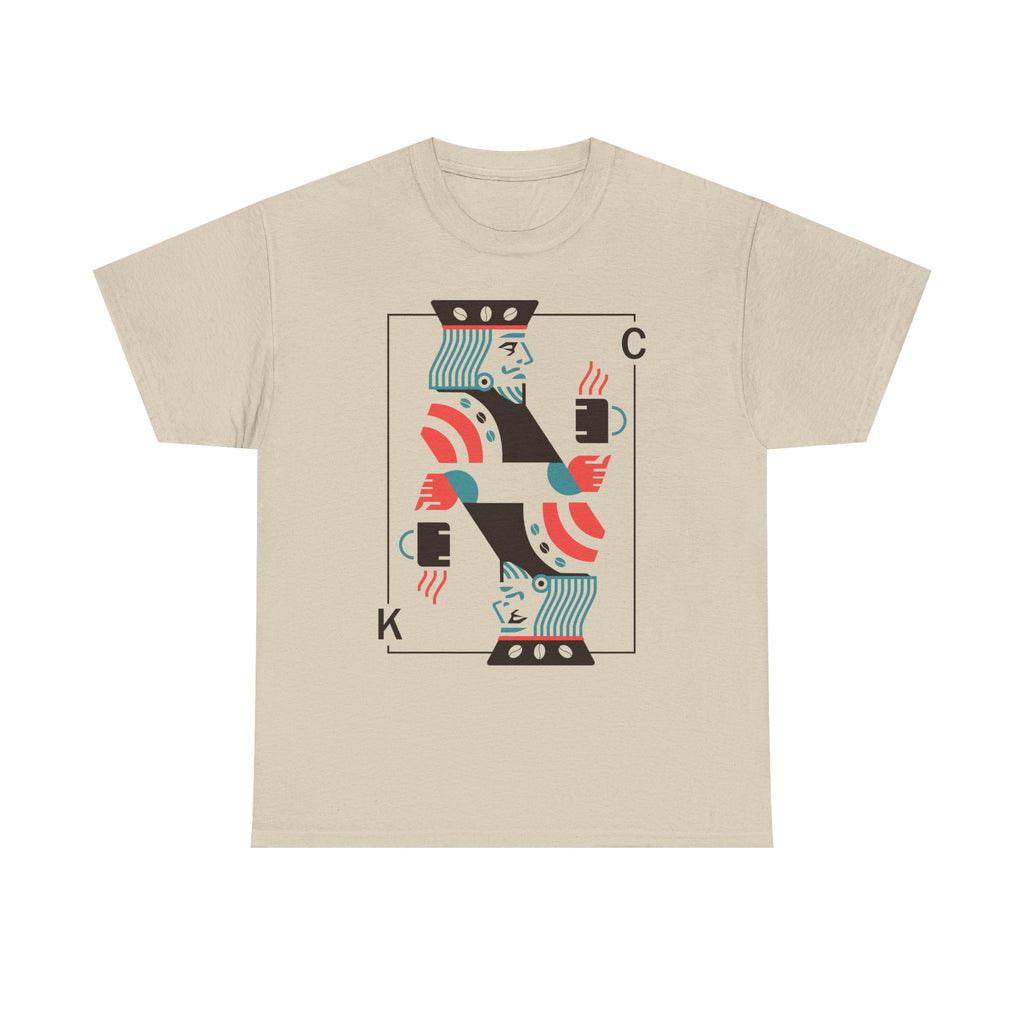 King of Coffee playing card Tee | Minimalist café design, espresso mug illustration