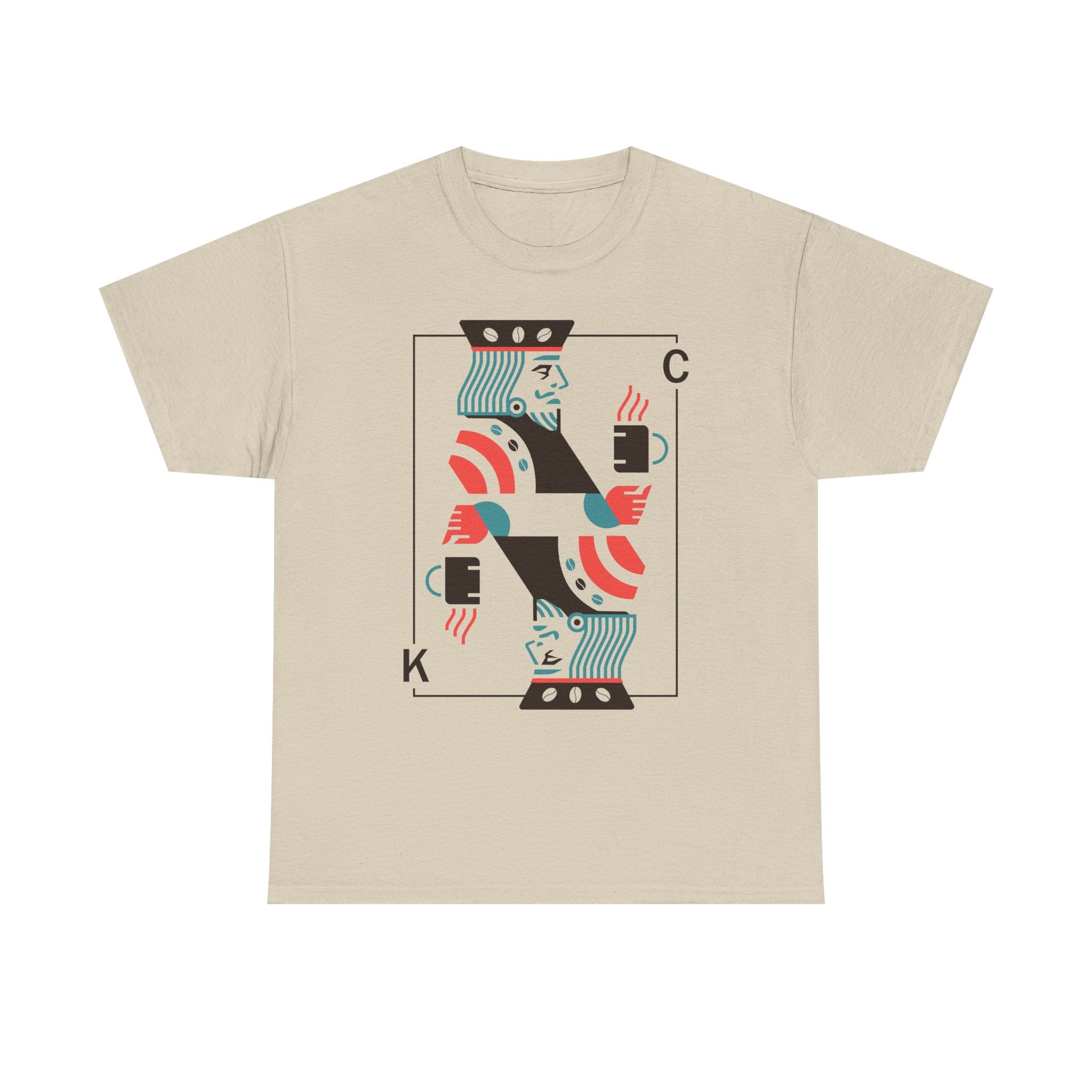 King of Coffee playing card Tee | Minimalist café design, espresso mug illustration
